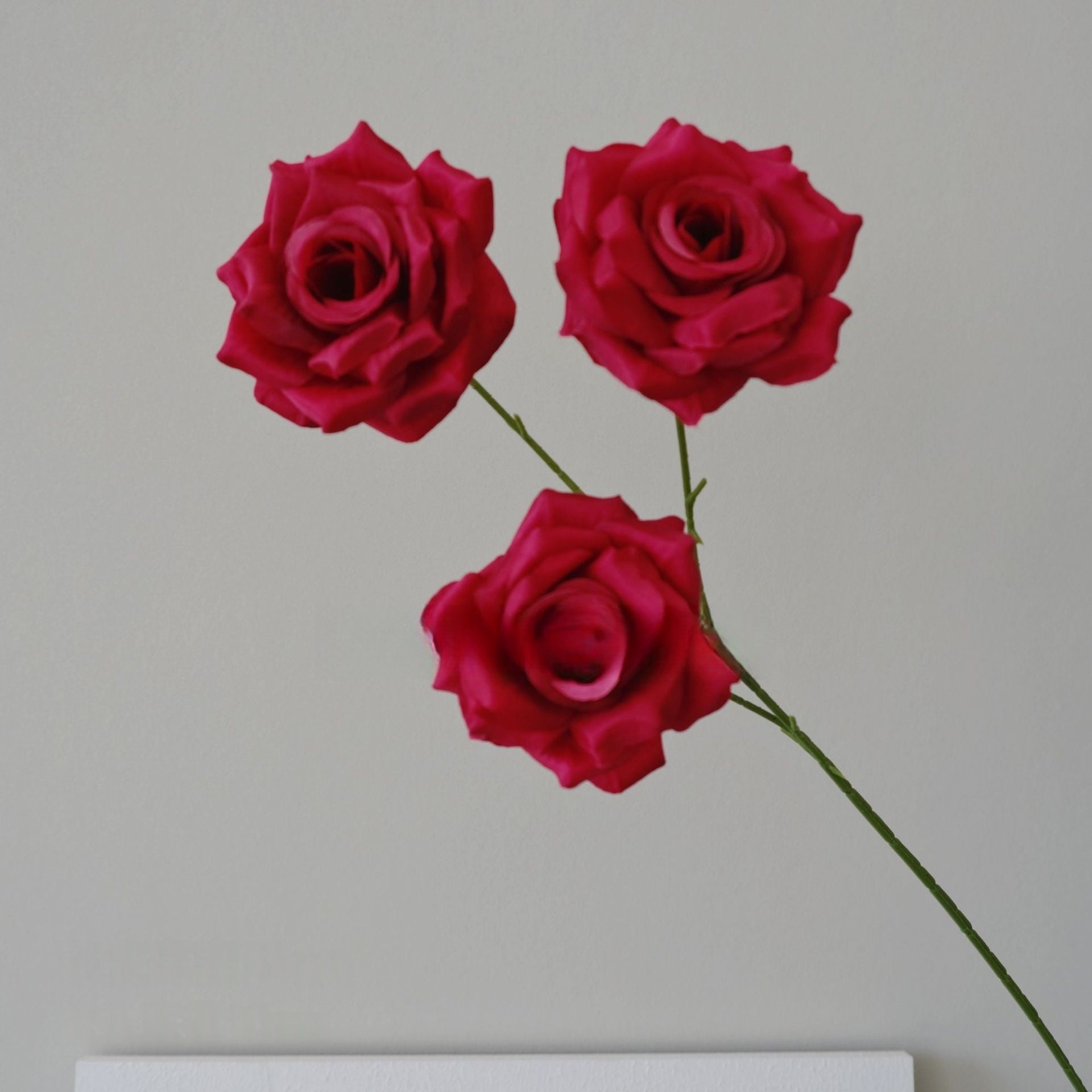 Red Realistic Faux Flower Stem | Stunning Home & Table Decor Accent FS-1005C