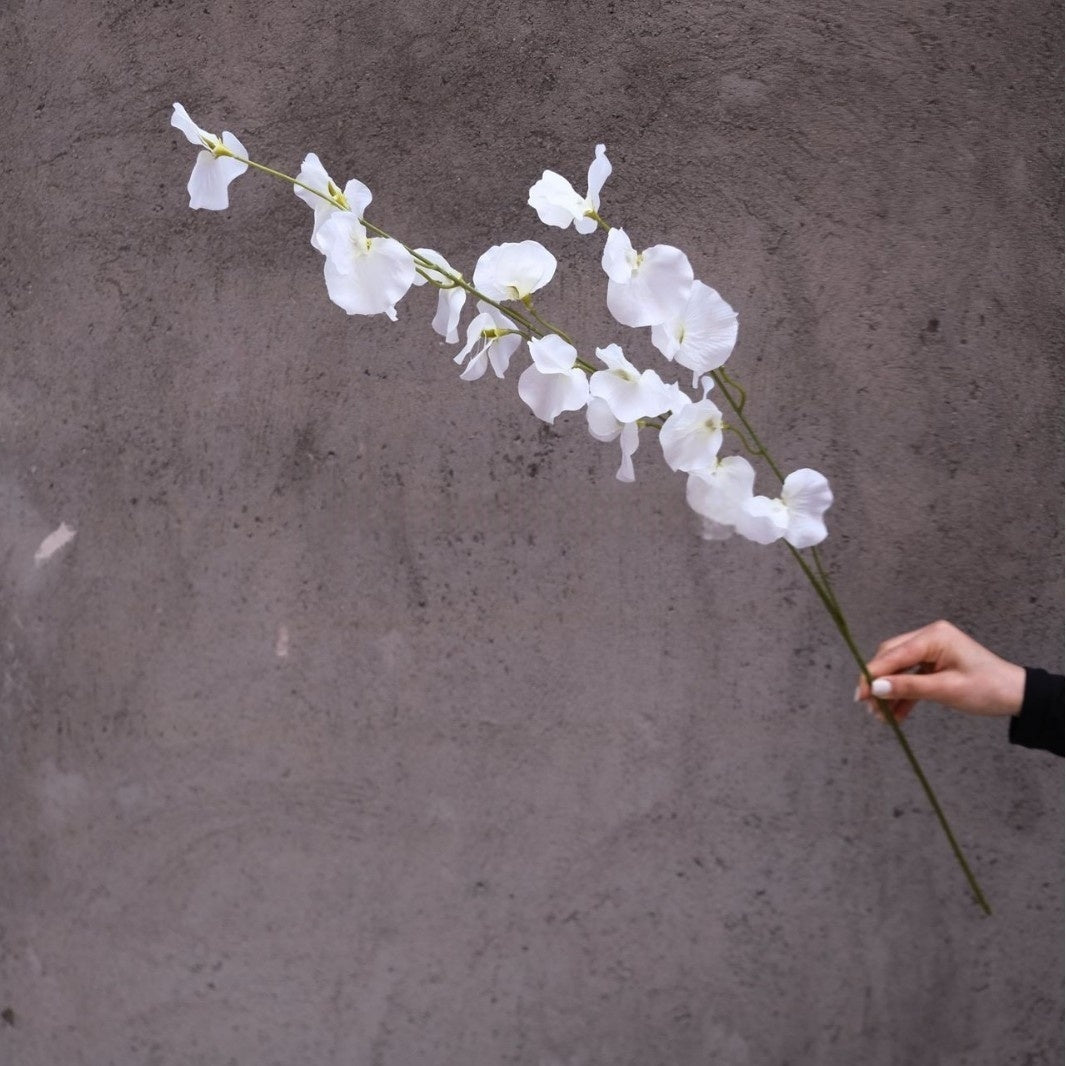 White Single Stem Faux Flowers | Classic Artificial Blooms for Home Decor FS-1003C