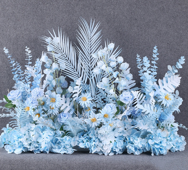 우아한 파란색과 흰색 꽃 장식 결혼식 아치, 인공 꽃 배열, 의식 배경 및 이벤트 장식 FA-211