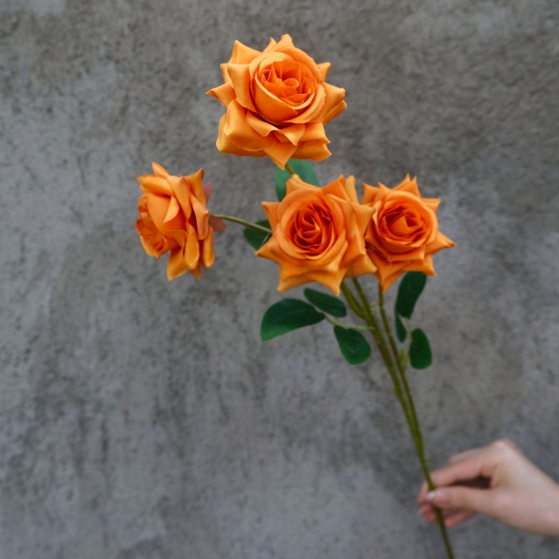 Rusty Orange Faux Stem Flower | Earthy Tone Floral for Boho Decor FS-1014C