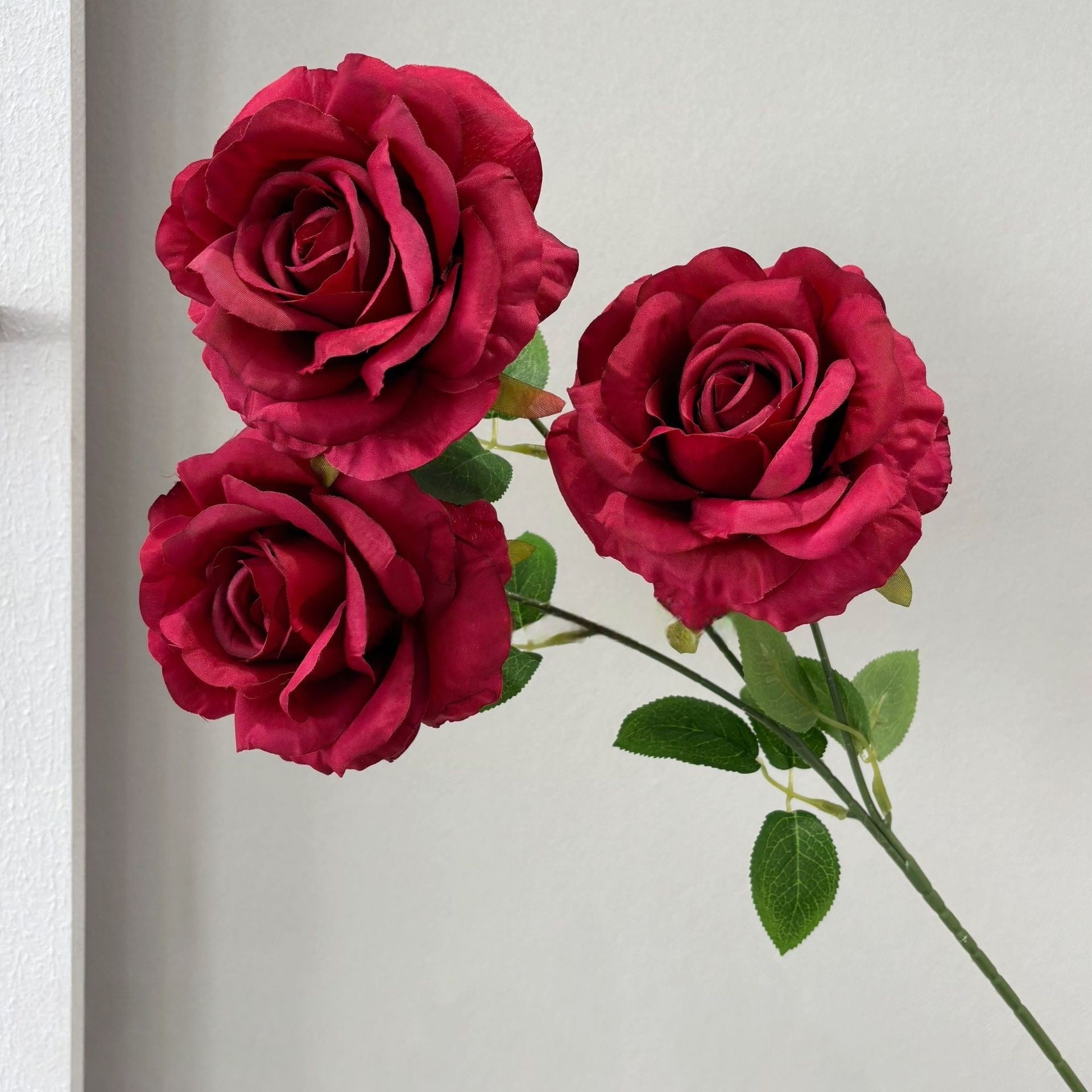 Single Stem Faux Flower in Burgundy | Statement Piece for Home Decor FS-1007C