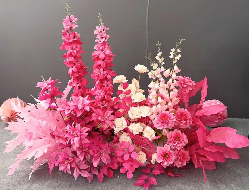 Configuración de flores artificiales inspiradas en la primavera – Conjunto de flores artificiales azules y amarillas para eventos FA-264