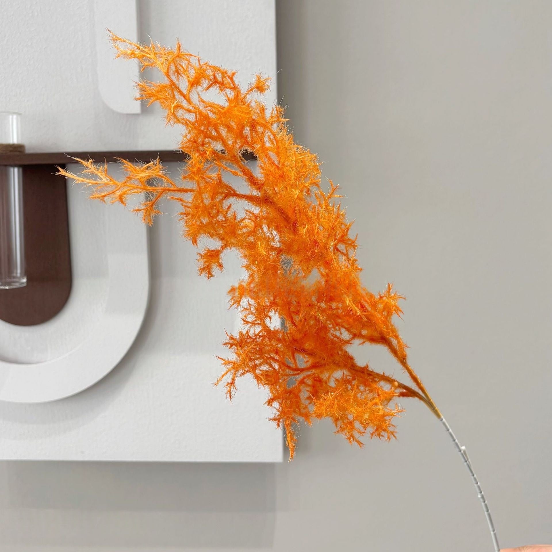 Single Stem Faux Flower in Autumn Orange | Perfect Accent for Home or Event Decor FS-1011C