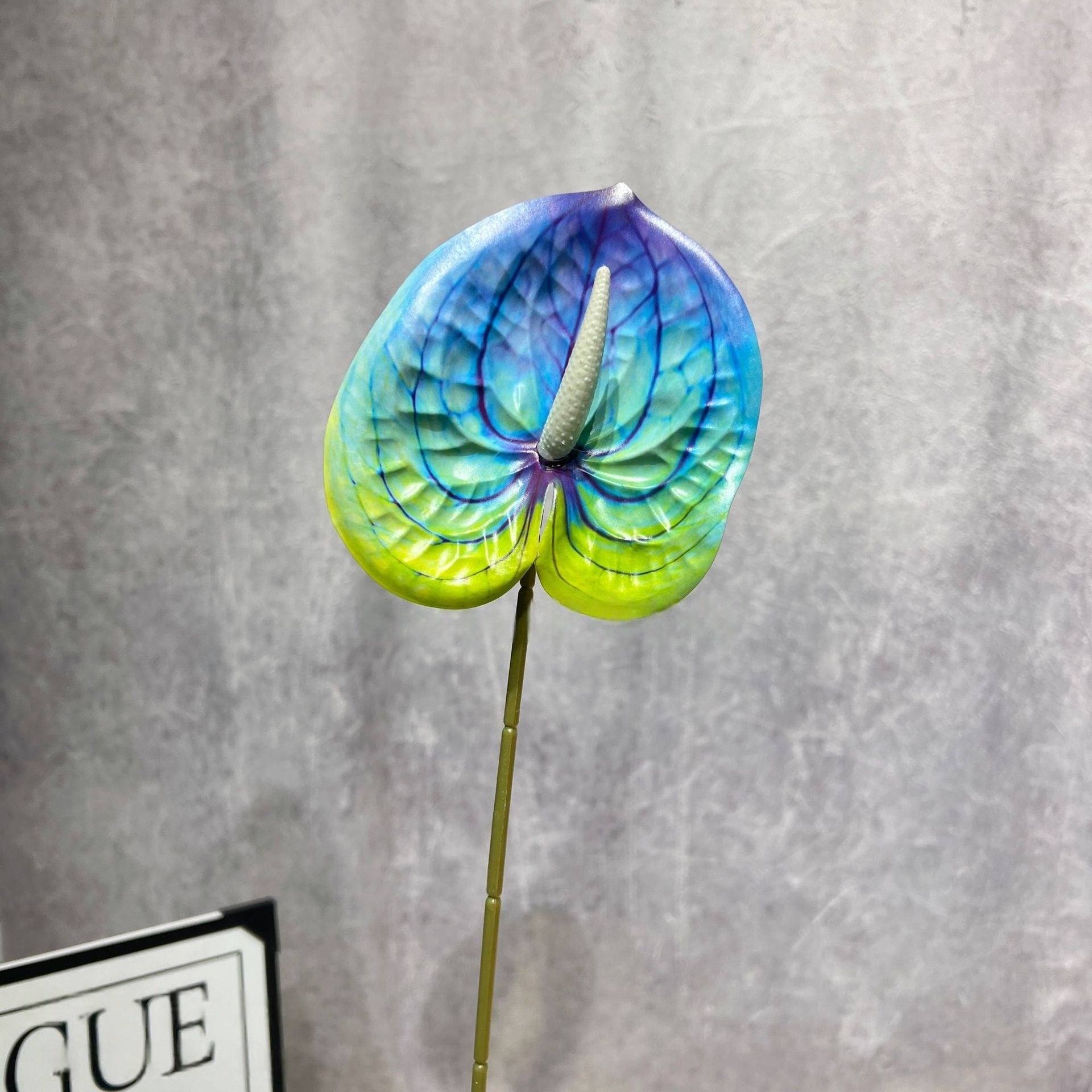 Dusty Blue Faux Floral Stem | Chic Single Bloom for Contemporary Spaces FS-1008C