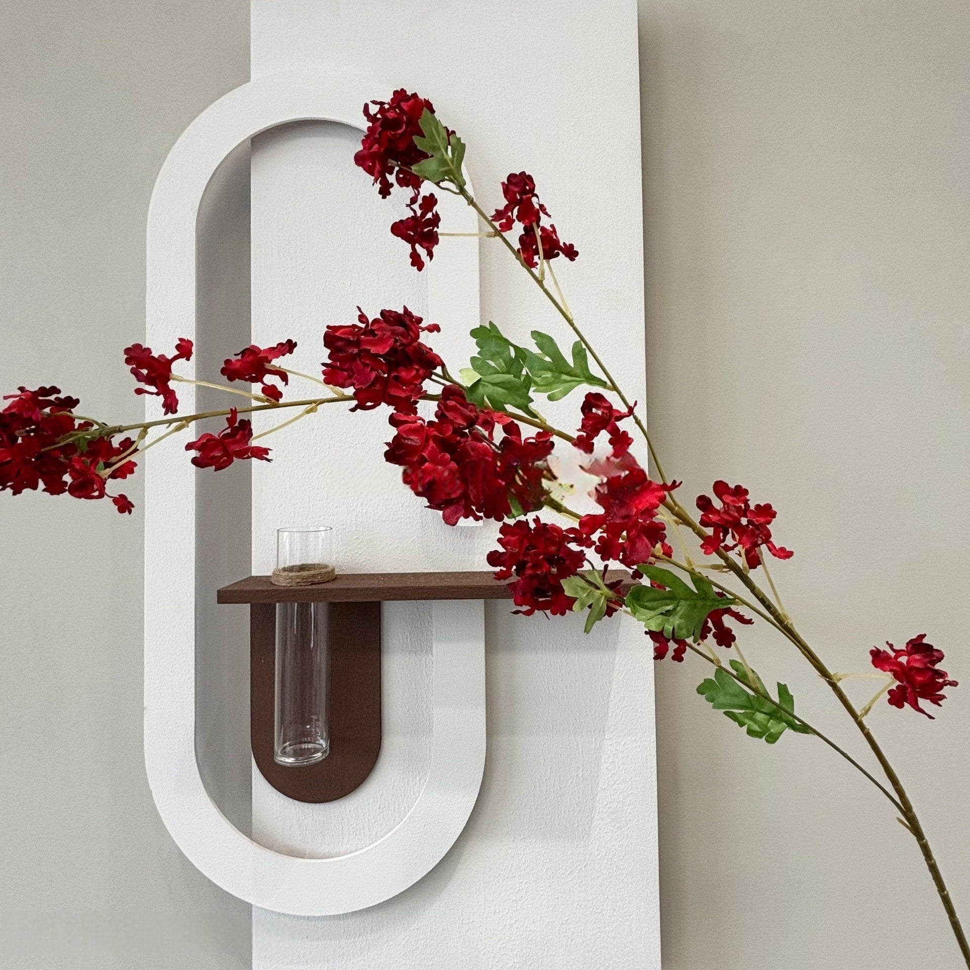 Single Stem Faux Flower in Burgundy | Statement Piece for Home Decor FS-1007C