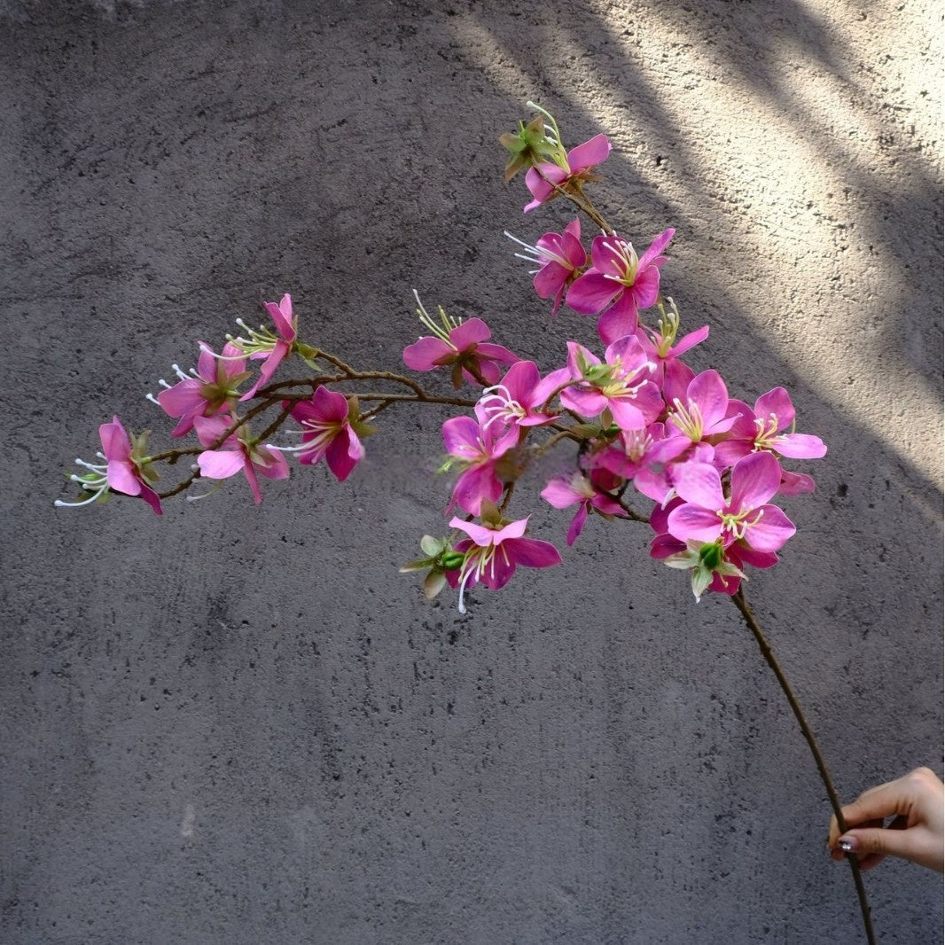 Single Stem Magenta Pink Silk Flower | Faux Floral for Modern Home Decor FS-1010C