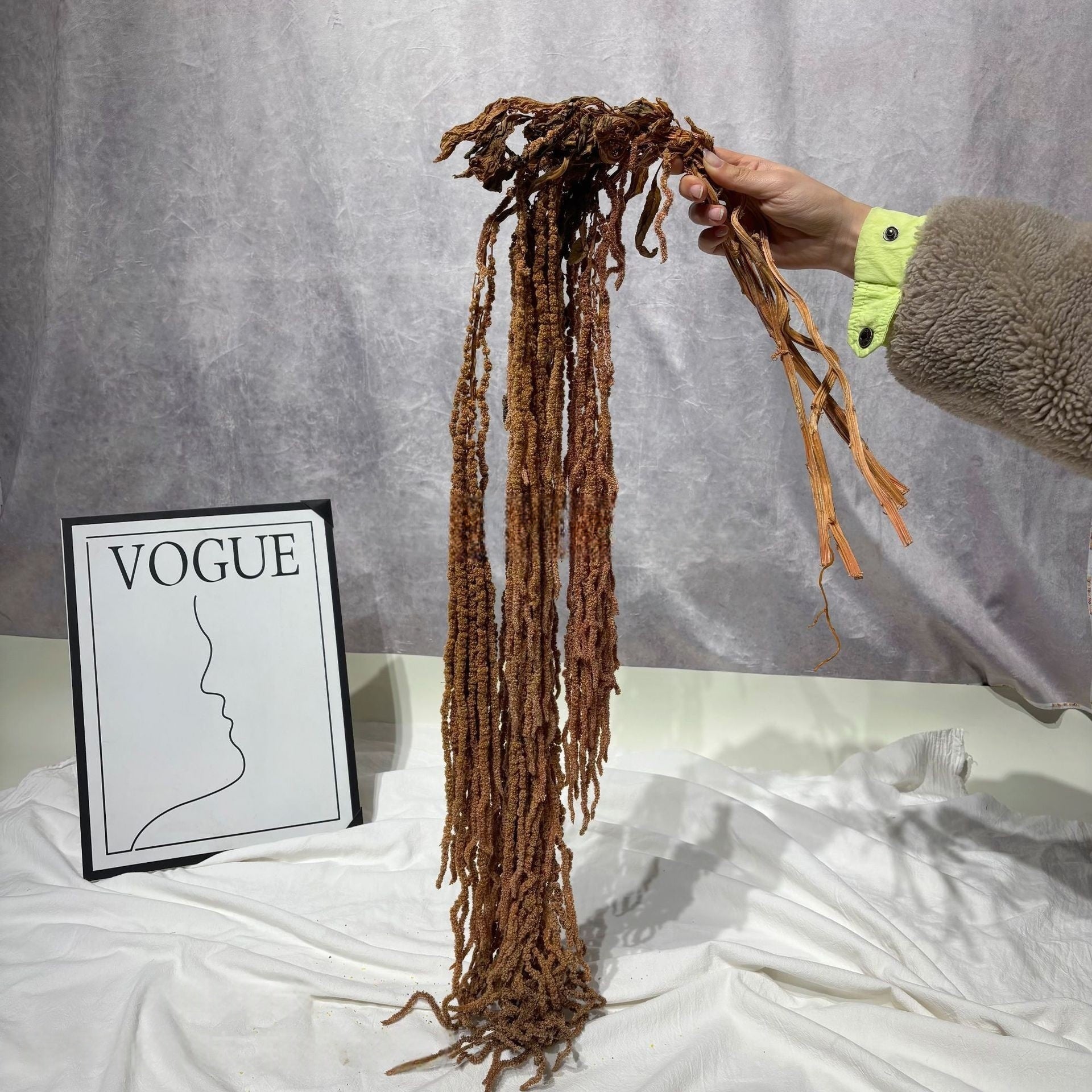 Rusty Orange Faux Stem Flower | Earthy Tone Floral for Boho Decor FS-1014C