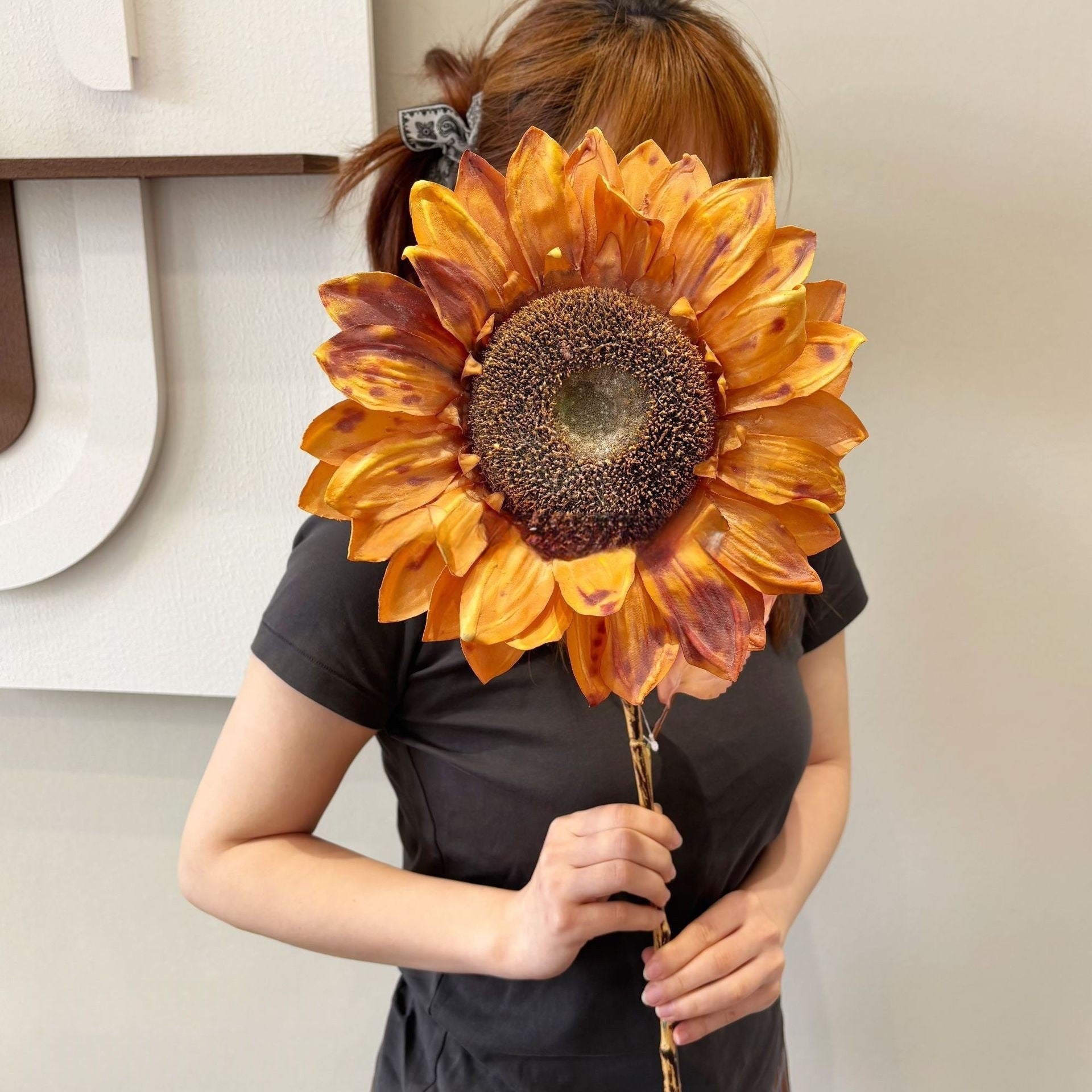Single Stem Faux Flower in Autumn Orange | Perfect Accent for Home or Event Decor FS-1011C