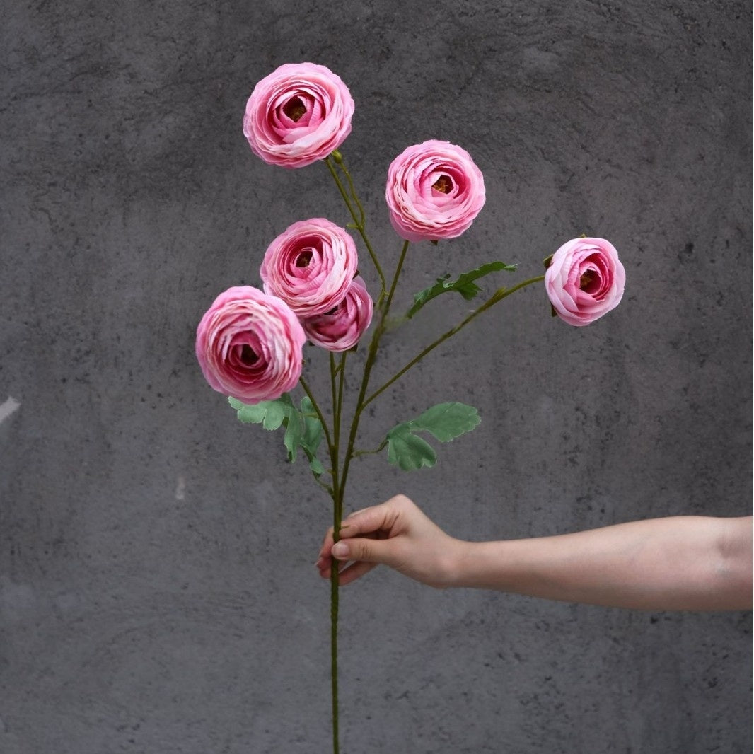 Single Stem Magenta Pink Silk Flower | Faux Floral for Modern Home Decor FS-1010C