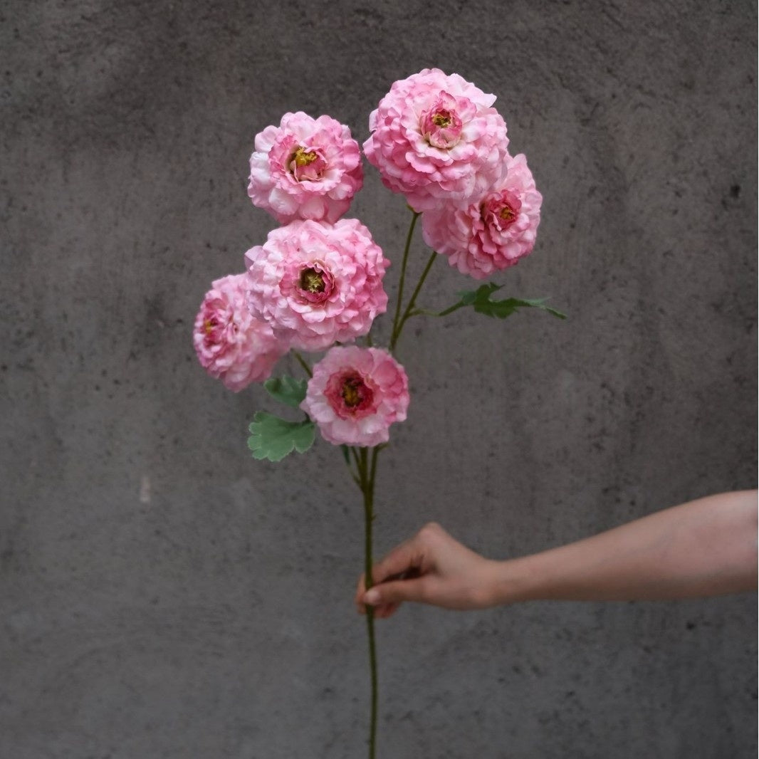 Single Stem Magenta Pink Silk Flower | Faux Floral for Modern Home Decor FS-1010C