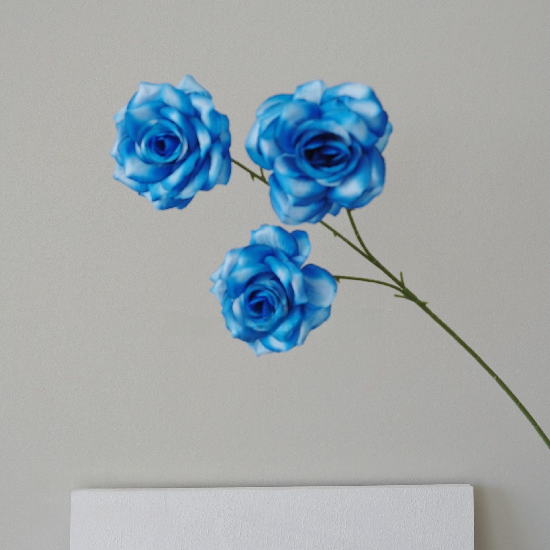 Dusty Blue Faux Floral Stem | Chic Single Bloom for Contemporary Spaces FS-1008C