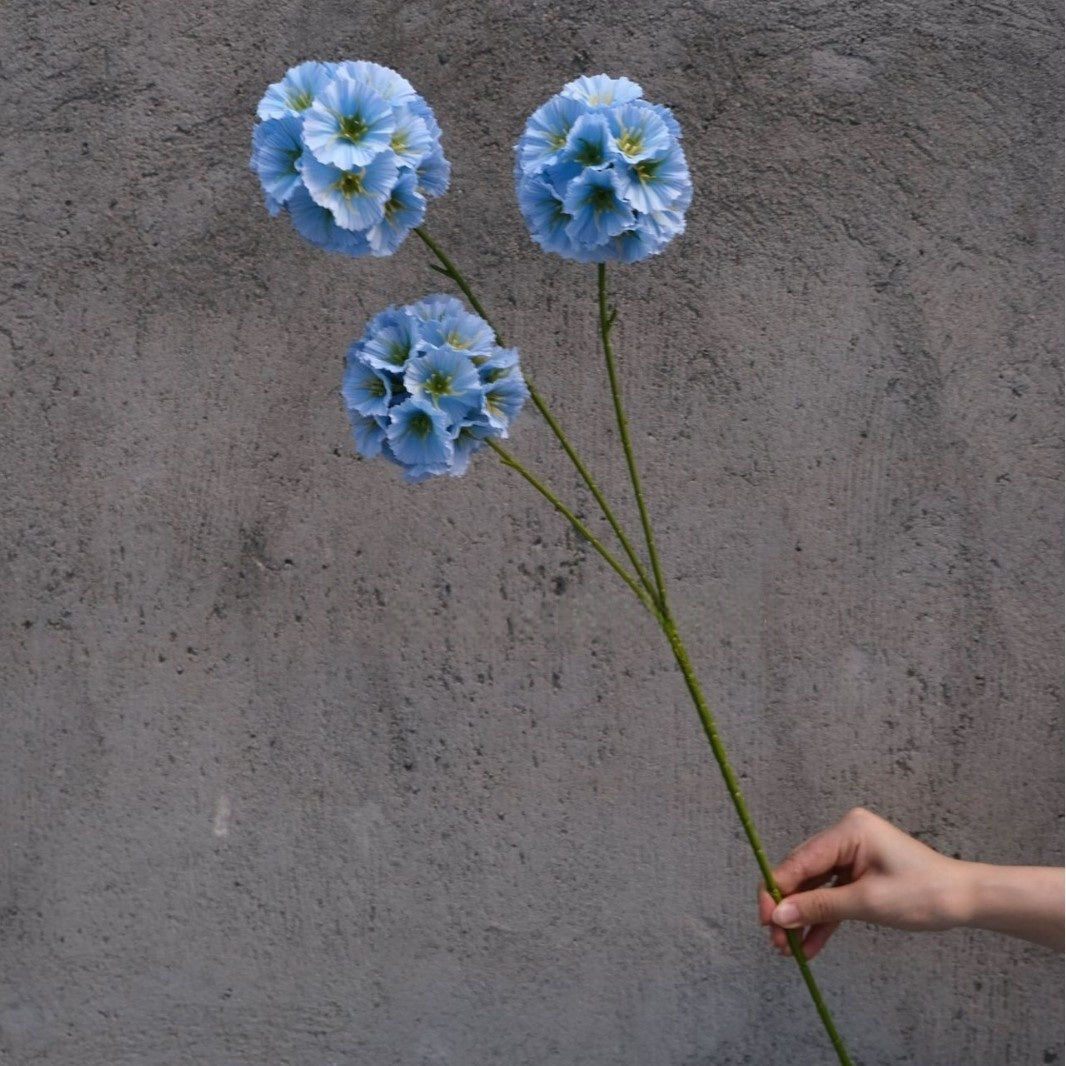 Single Stem Sky Blue Bloom | Perfect Faux Flower for Home Styling FS-1009D