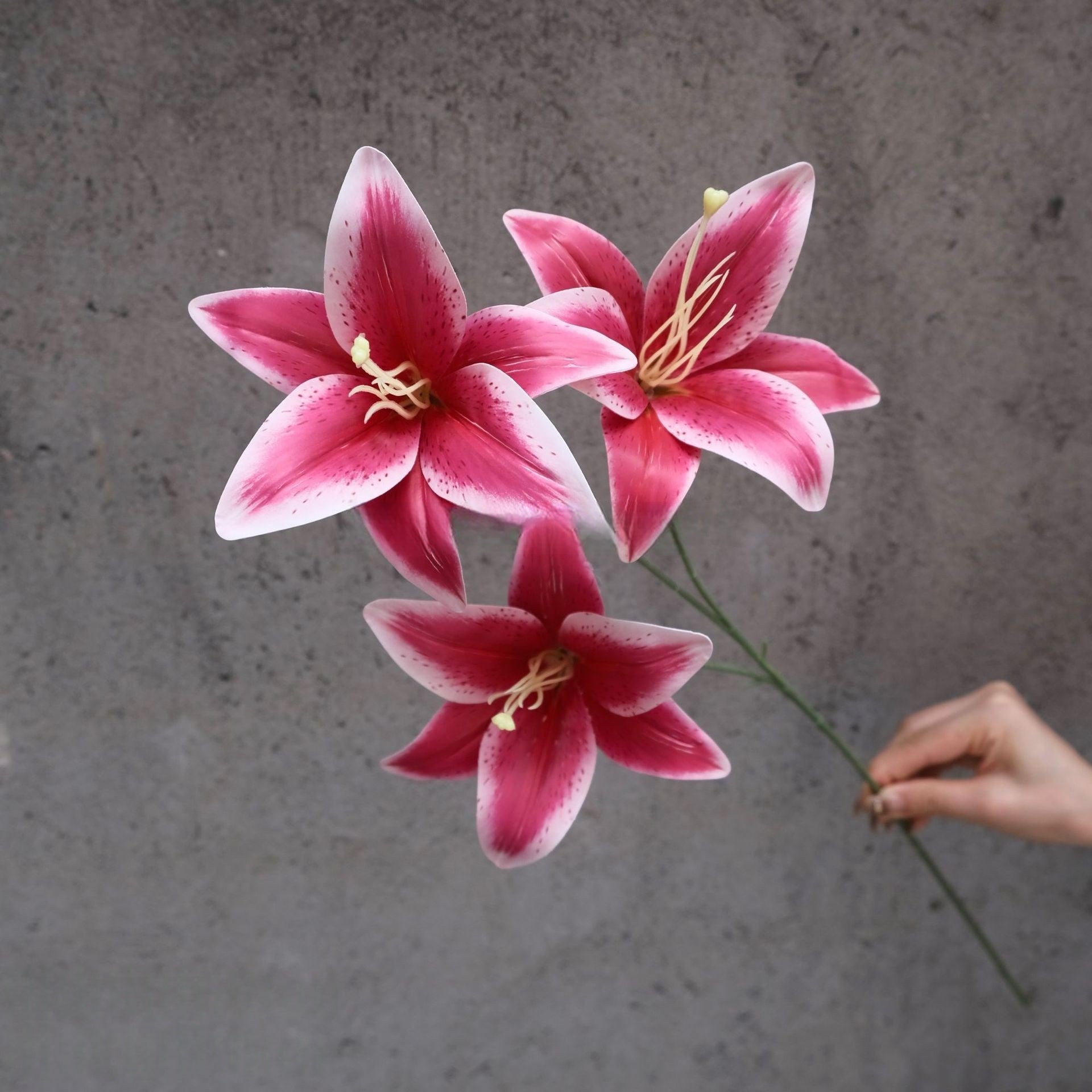 Vibrant Magenta Faux Flower | Real Touch Stem for DIY or Wedding Decor FS-1010D