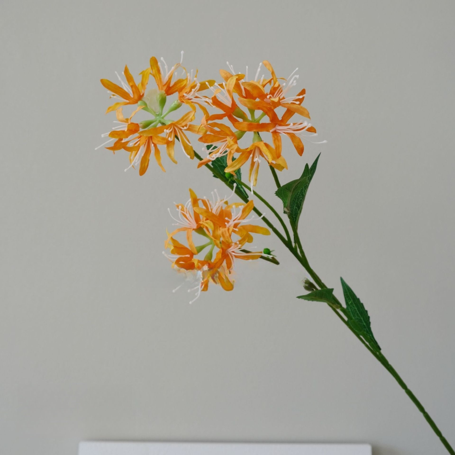 Vibrant Orange Bloom Stem | Faux Floral Accent for Fall Arrangements FS-1014D
