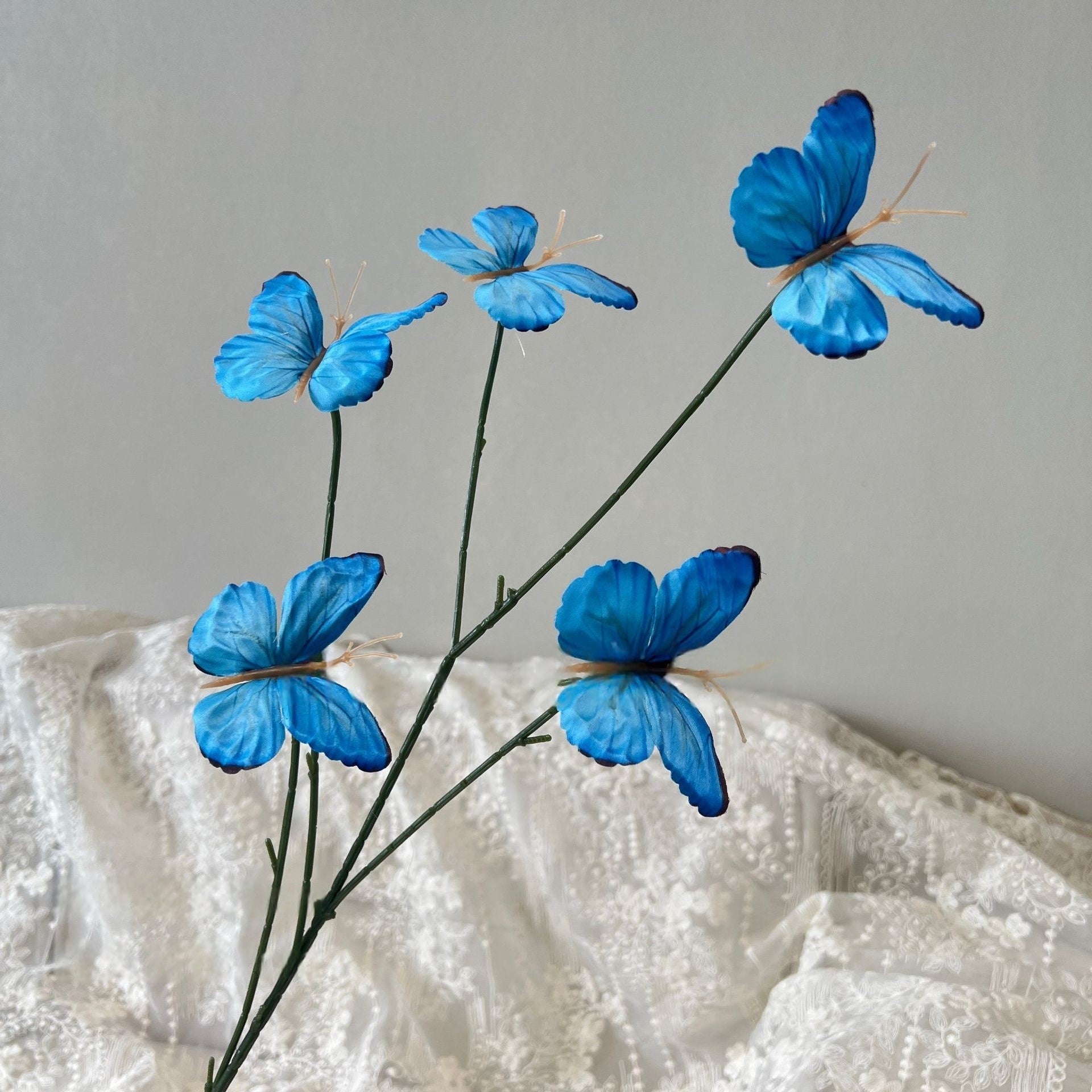 Elegant Dusty Blue Flower Stem | Faux Flower for Vase Display & Gifting FS-1008D