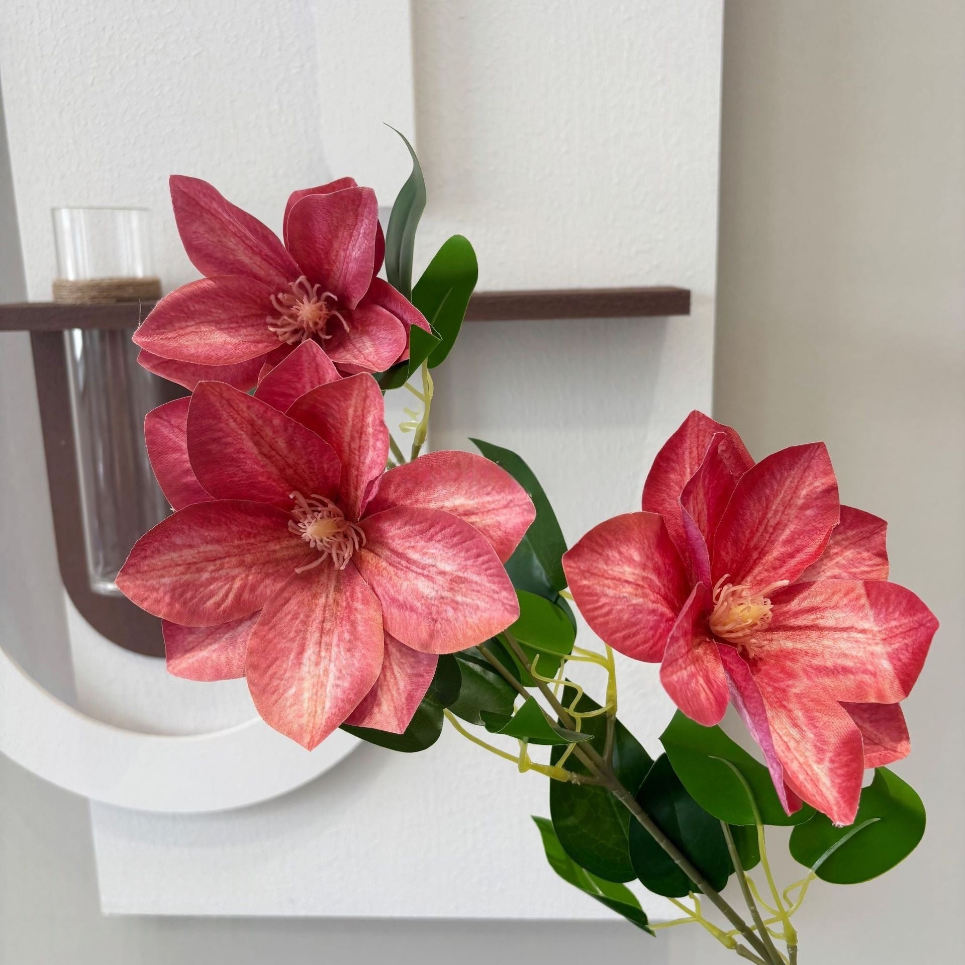 Red Faux Bloom for Home Decor | Single Stem Silk Flower for Styling FS-1005D