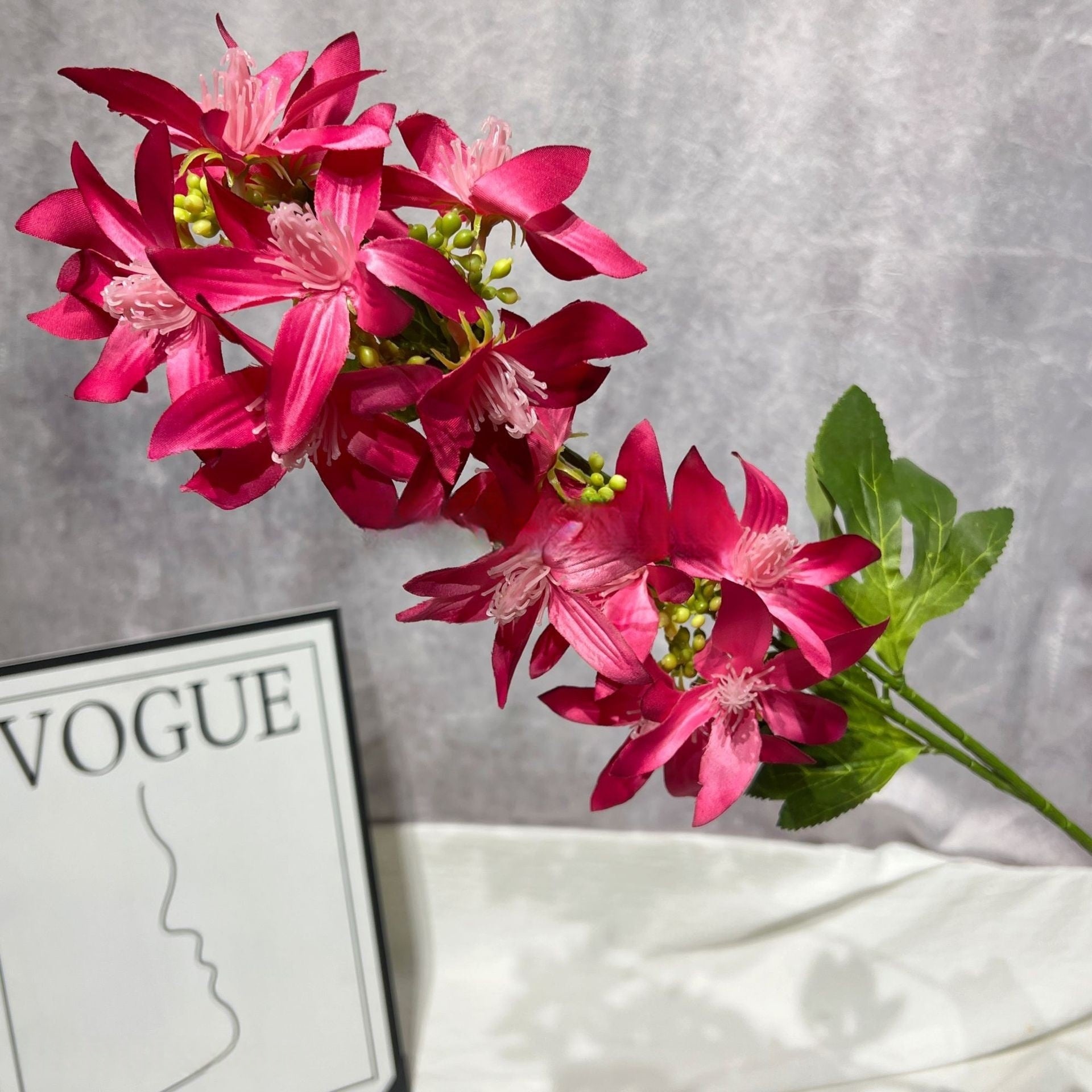 Vibrant Magenta Faux Flower | Real Touch Stem for DIY or Wedding Decor FS-1010D