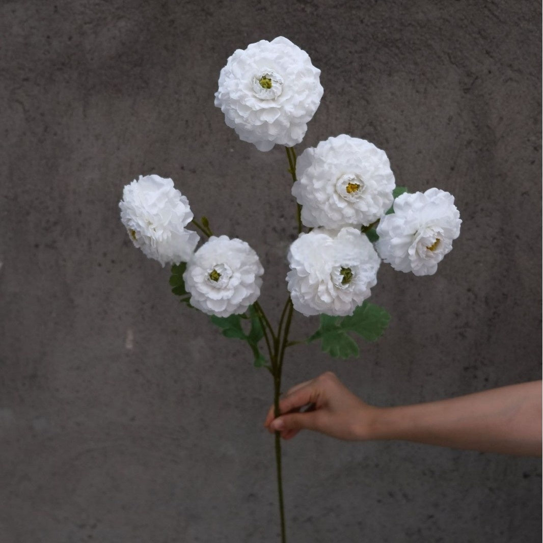 White Bloom Faux Florals | Delicate Single Stems for Nordic Home Aesthetic FS-1003E