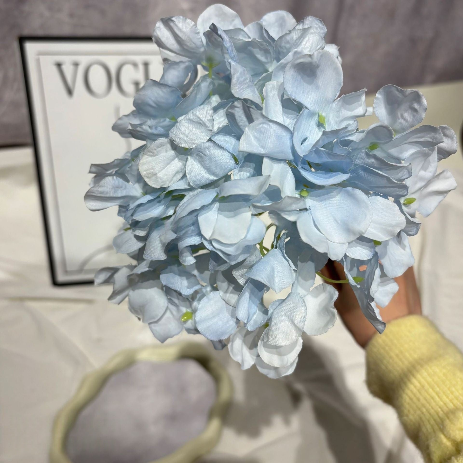 Single Stem Sky Blue Bloom | Perfect Faux Flower for Home Styling FS-1009D