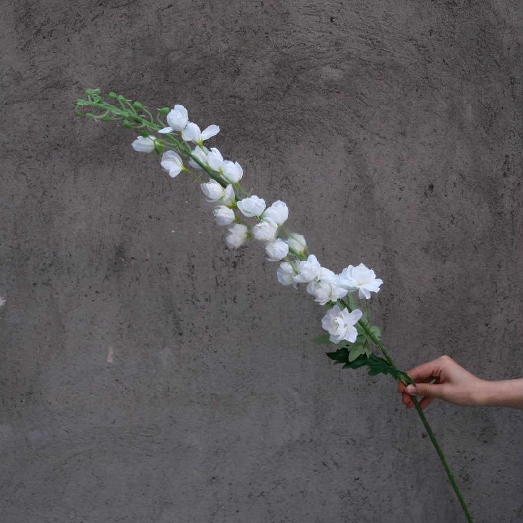 White Bloom Faux Florals | Delicate Single Stems for Nordic Home Aesthetic FS-1003E