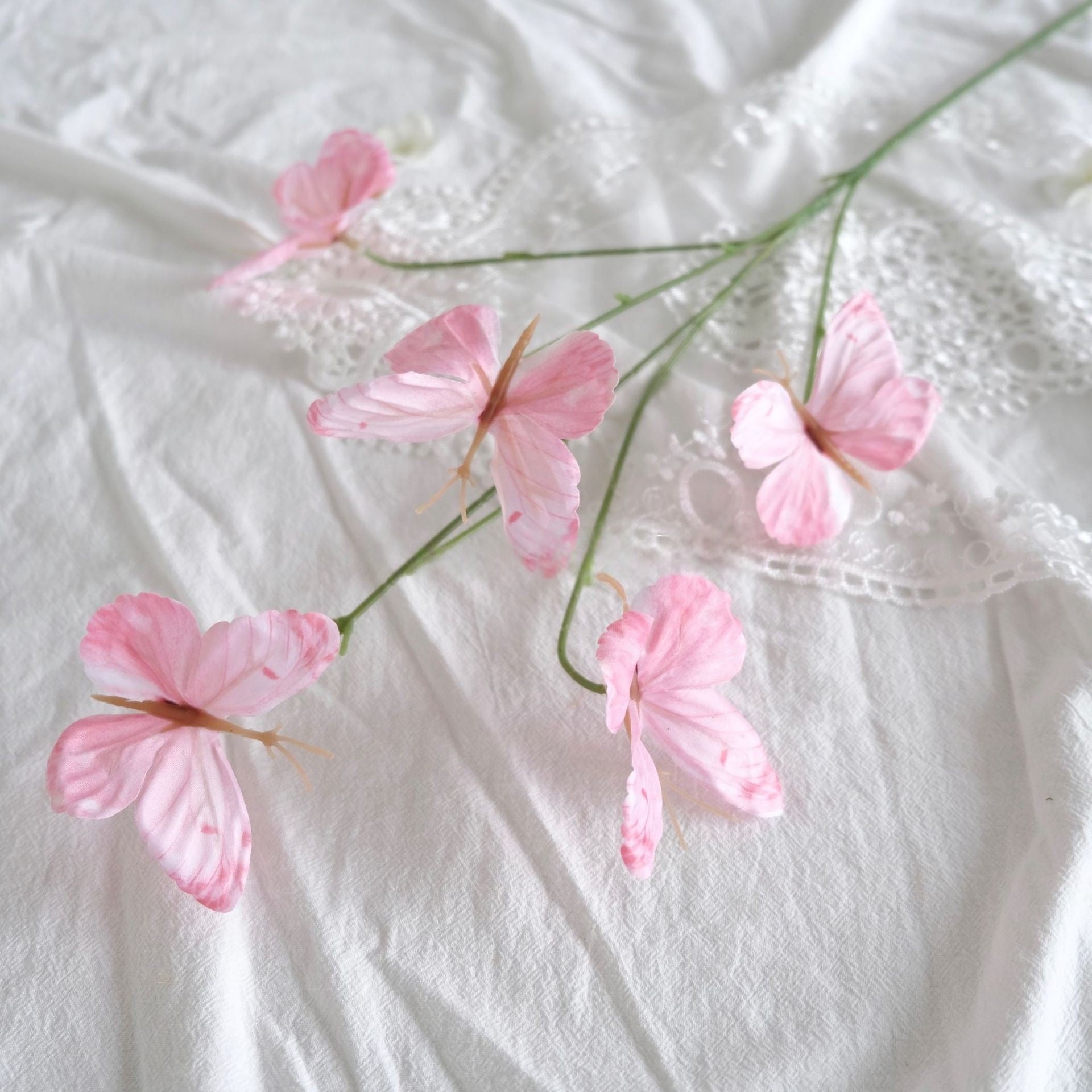 Chic Pink Faux Florals | Realistic Single Flower Stems for Modern Home Decor FS-1002E