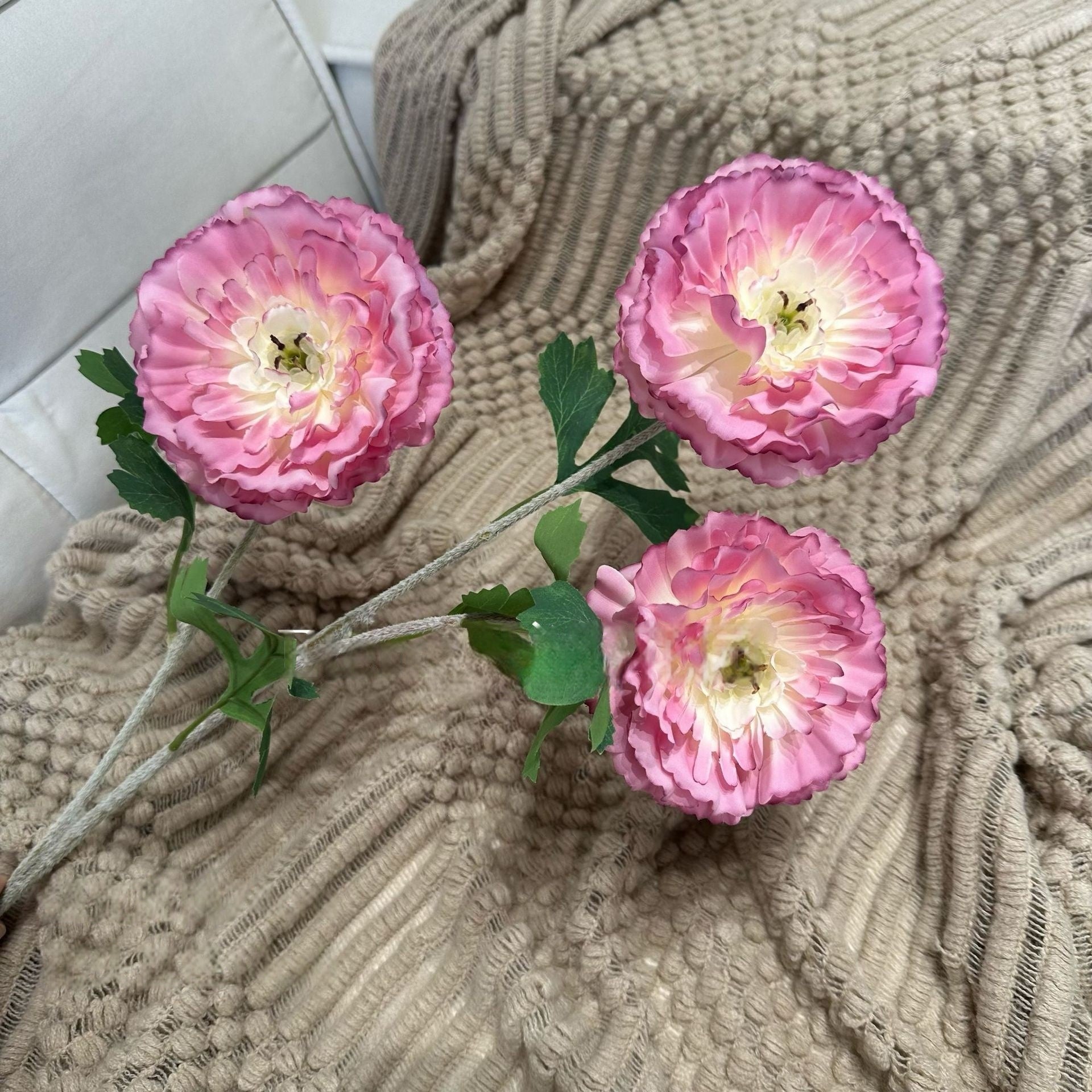 Elegant Magenta Pink Flower Stem | Handmade Faux Blossom for Home Styling FS-1010E