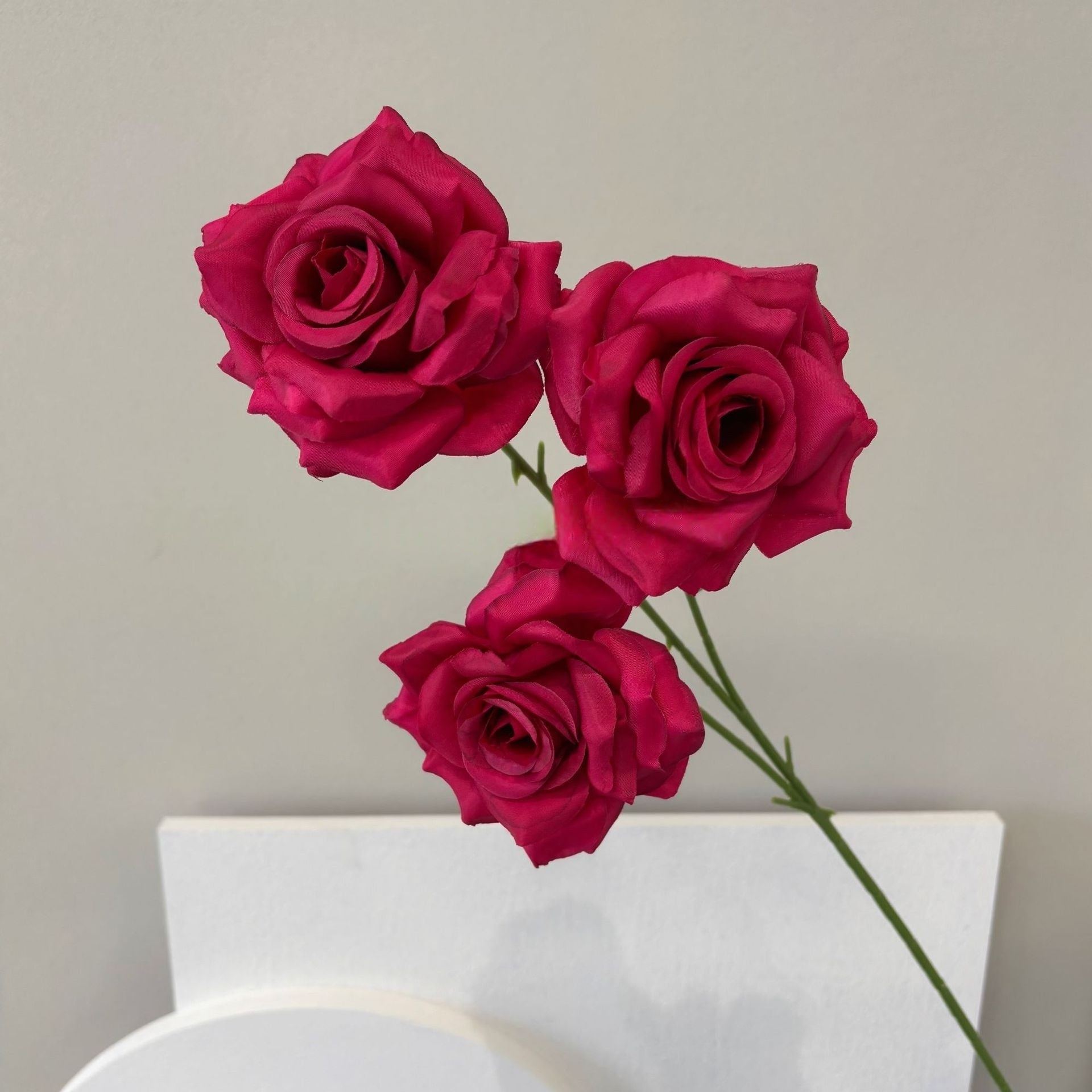 Elegant Magenta Pink Flower Stem | Handmade Faux Blossom for Home Styling FS-1010E