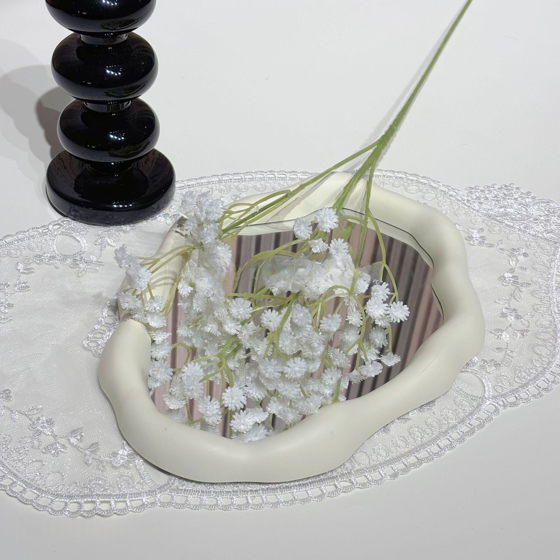 White Bloom Faux Florals | Delicate Single Stems for Nordic Home Aesthetic FS-1003E