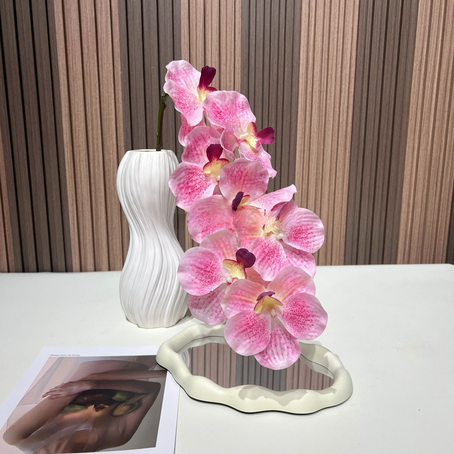 Chic Pink Faux Florals | Realistic Single Flower Stems for Modern Home Decor FS-1002E