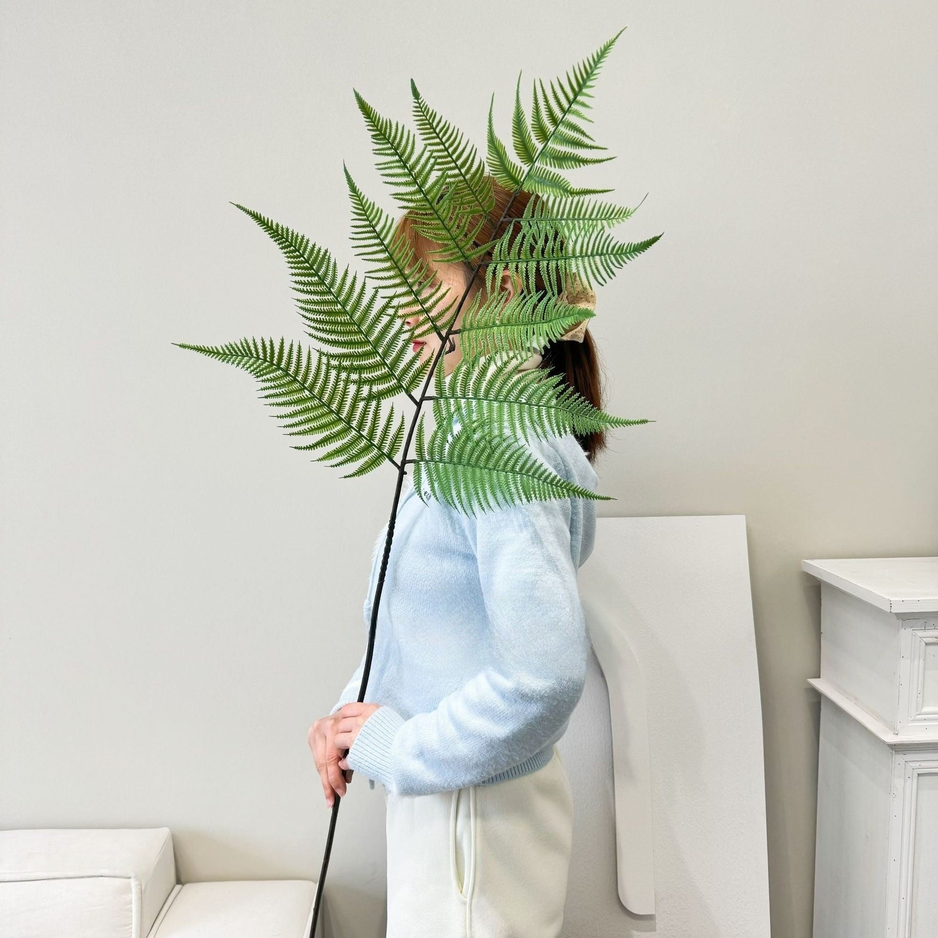 Rustic Artificial Green Plant Stem | Perfect for Woodland Wedding or Shelf Decor FS-1001H