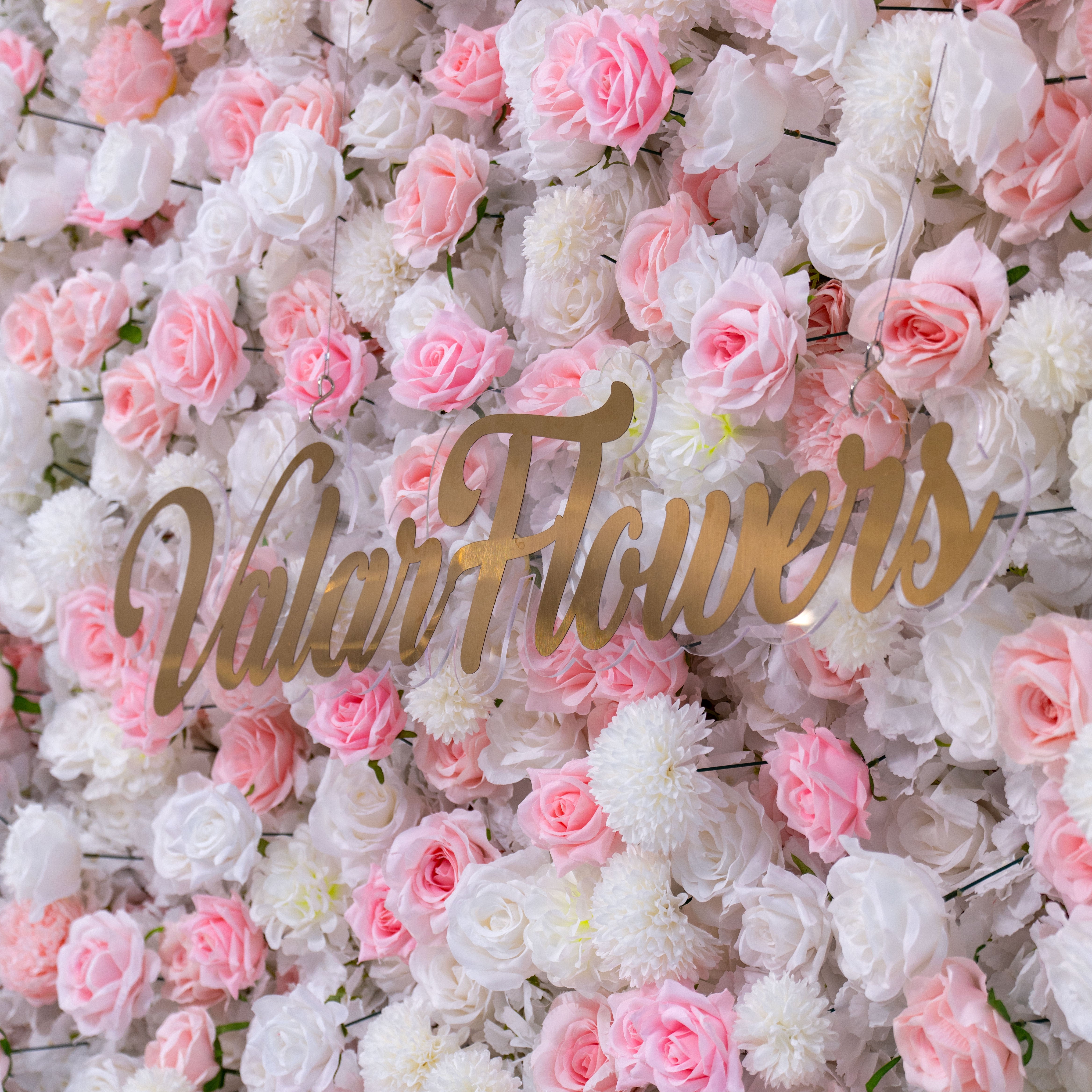 Valar Flower Soft Pink and White Rose 5D Flower Wall – Romantic Backdrop for Weddings and Special Events VF-409-8
