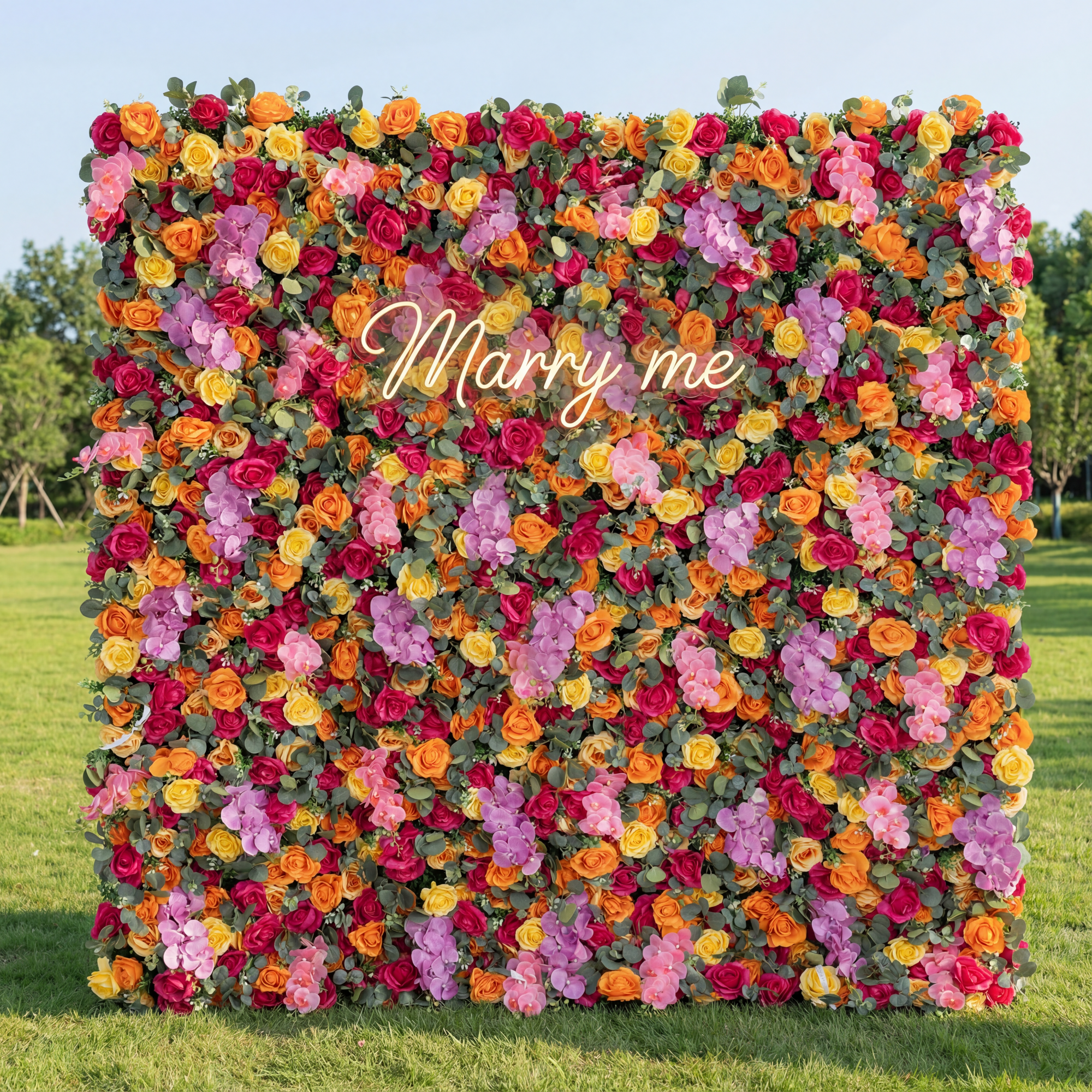 Valar 꽃 롤업 패브릭 인공 꽃 벽 웨딩 배경, 꽃 파티 장식, 이벤트 사진-VF-308