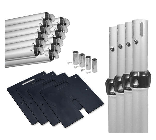 طقم كامل من الأجهزة لغطاء الحافة القابل للتعديل من الألمنيوم ValarFlower - حامل خلفية الزفاف مثالي لجدران الزهور القماشية، خلفيات الزفاف، وزينة الفعاليات