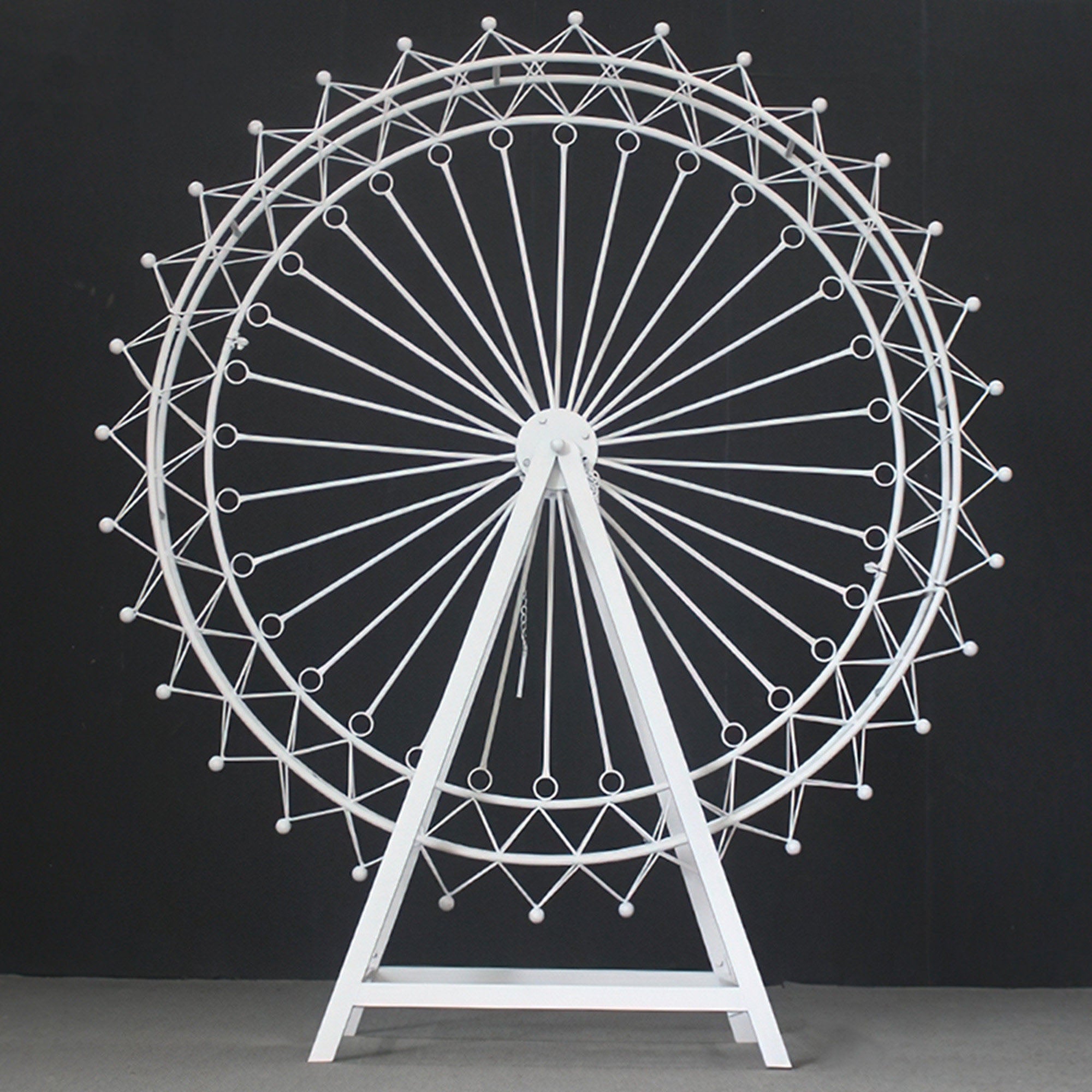 6.7 ft Extra Stable Carnival Circus Ferris Wheel Large Base Rotatable Metal Arch Decor for Disney Style Wedding Backdrop &Party Prop