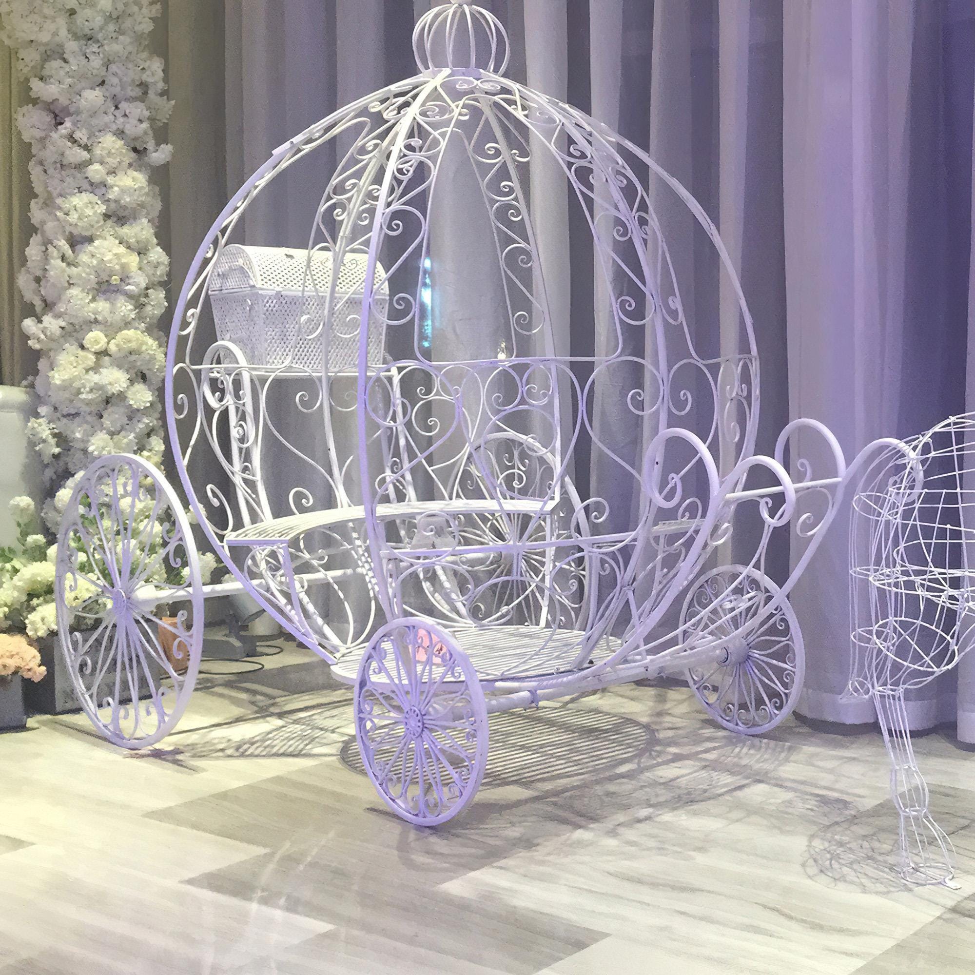 7.9ft Life size Height Fairy Princess Style Cinderella's Fantasy Pumpkin Carriage for Castle Decorating/ Halloween/ Baby Shower /Wedding Invitation Decor