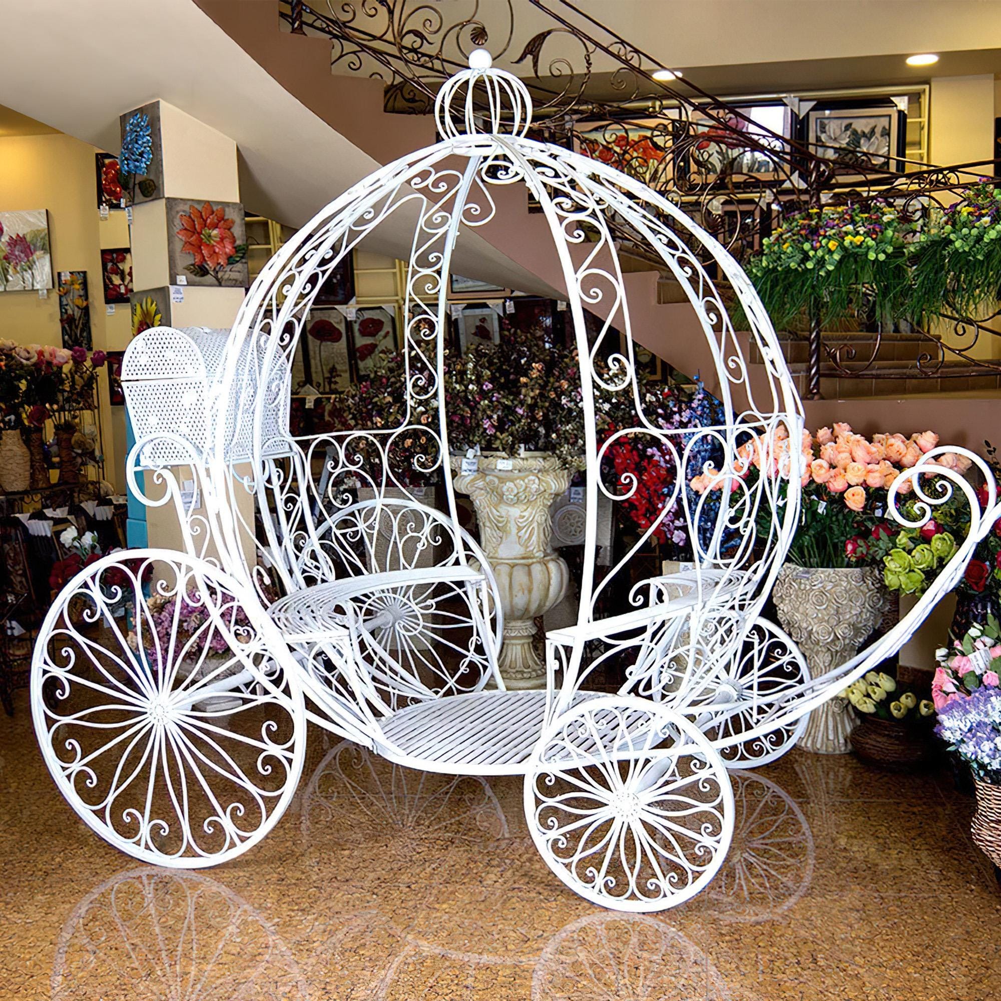 7.9ft Life size Height Fairy Princess Style Cinderella's Fantasy Pumpkin Carriage for Castle Decorating/ Halloween/ Baby Shower /Wedding Invitation Decor