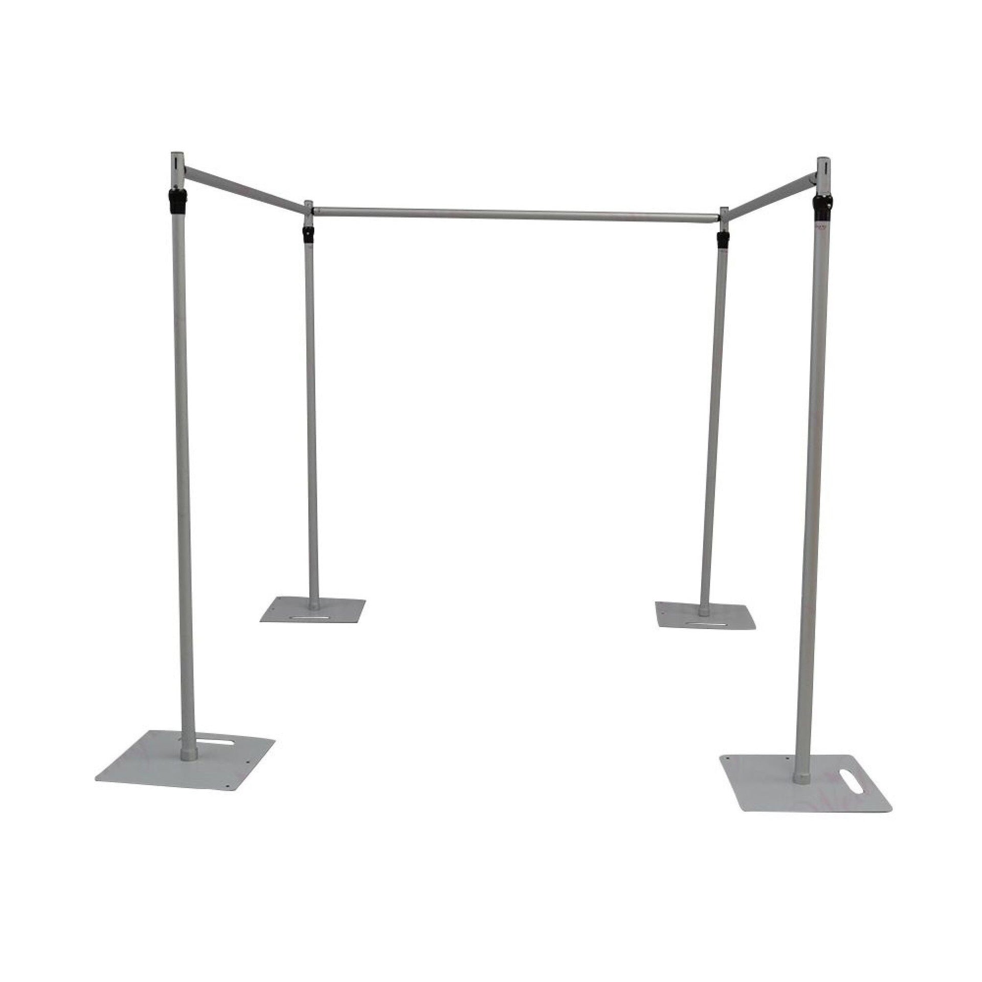 ValarFlower 6ft-10ft Adjustable Aluminum Pipe and Drape Stand Backdrop – Perfect for Fabric Flower Walls, Wedding Backdrops, Event Decorations