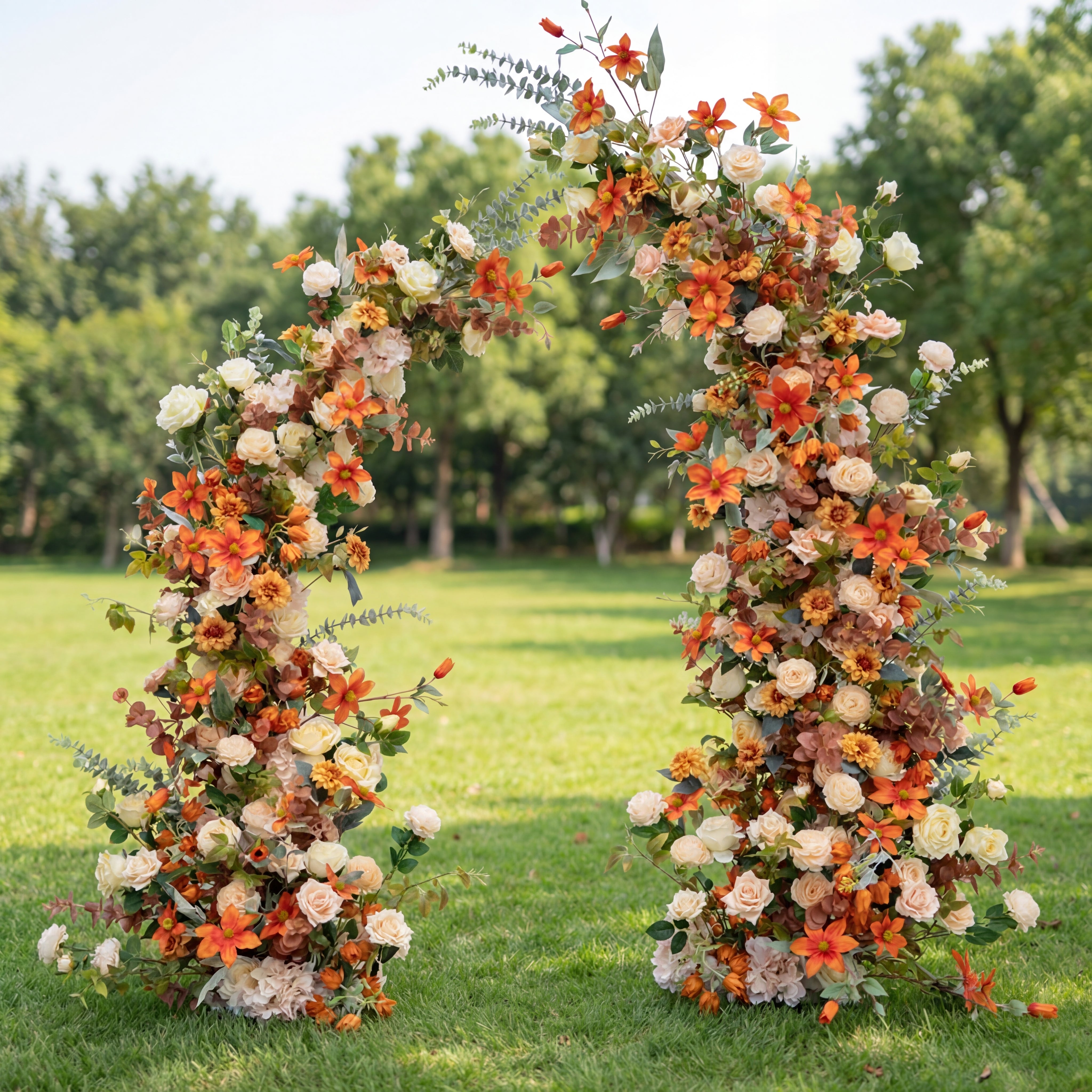 Valar Autumn Harvest Horn Arch, Artificial Floral Backdrop, Warm-Toned, image size:4096x4096
