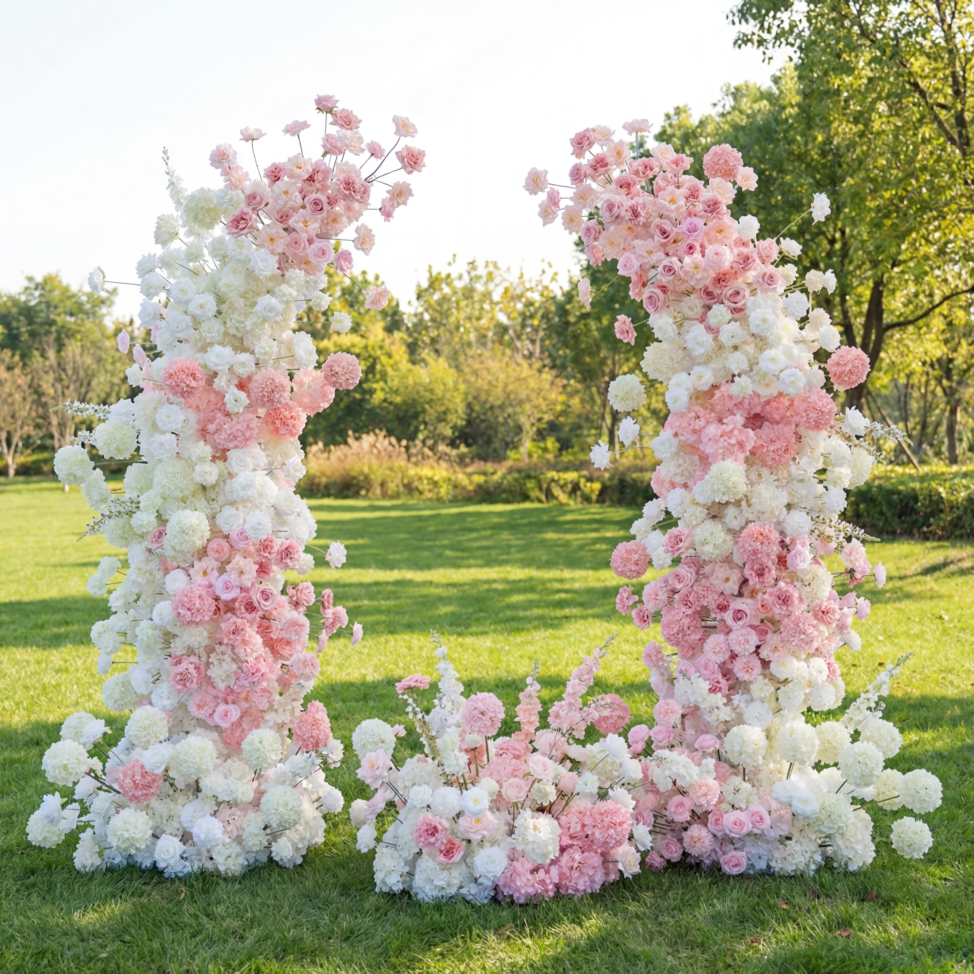 Arco de Cuerno Rosa Romántico Valar, Fondo Floral Artificial, Decoración para Propuestas y Ceremonias de Boda, Prop Elegante para Fotografía de Eventos VA-341