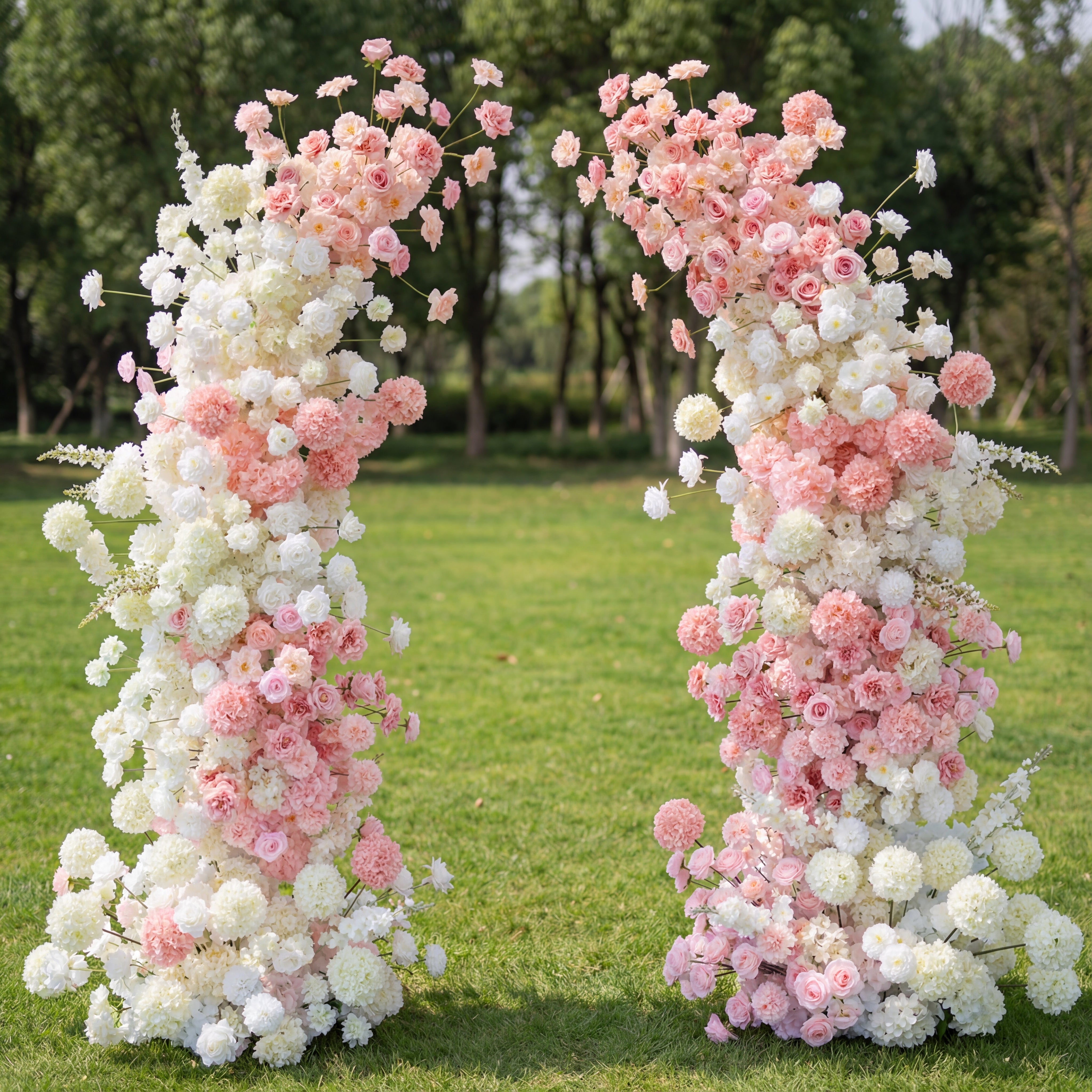 Arco de Cuerno Rosa Romántico Valar, Fondo Floral Artificial, Decoración para Propuestas y Ceremonias de Boda, Prop Elegante para Fotografía de Eventos VA-341