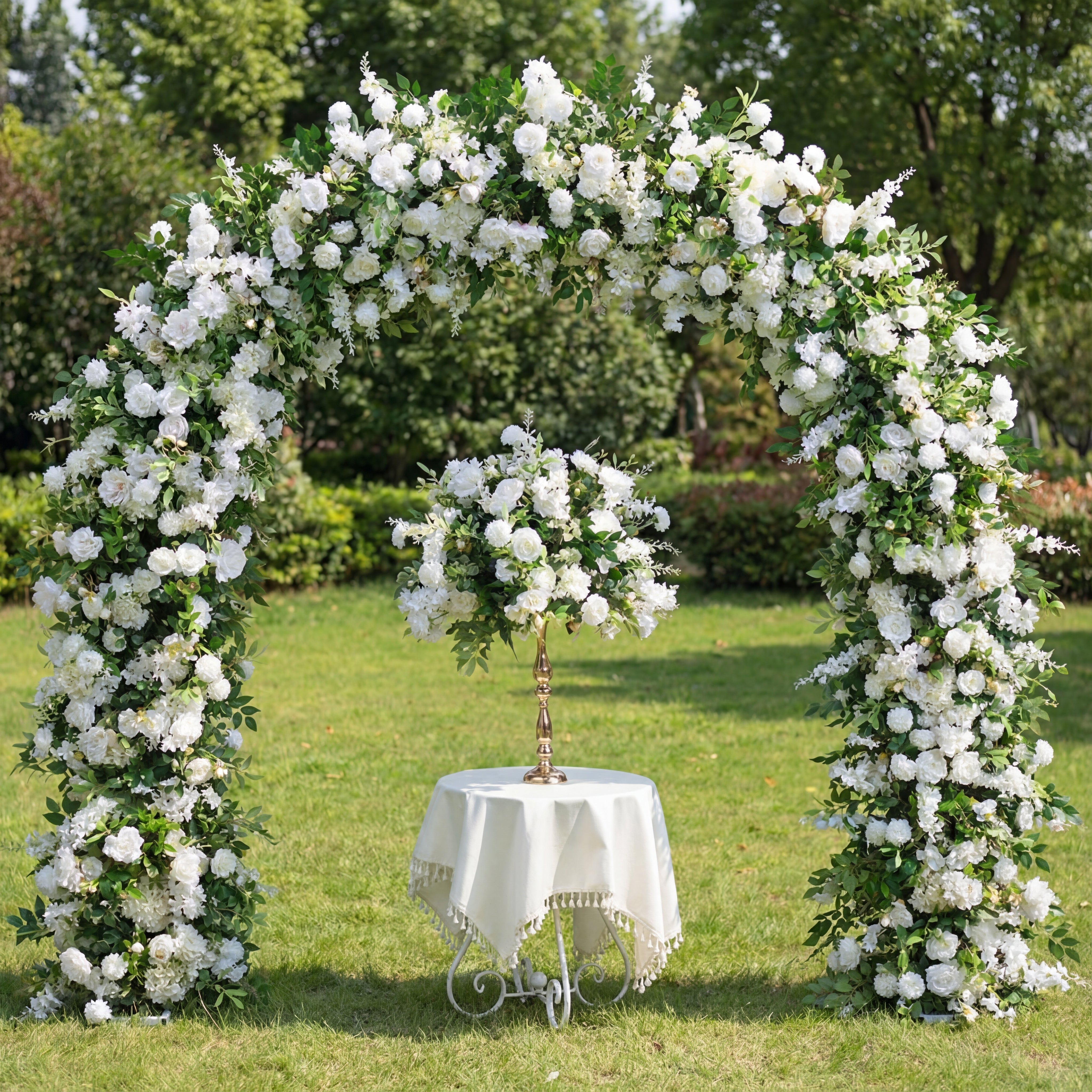 Wedding Arch Floral Arrangement, Faux Floral Installation for Welcome Photography Background, Rustic Style Floral Columns VA-323