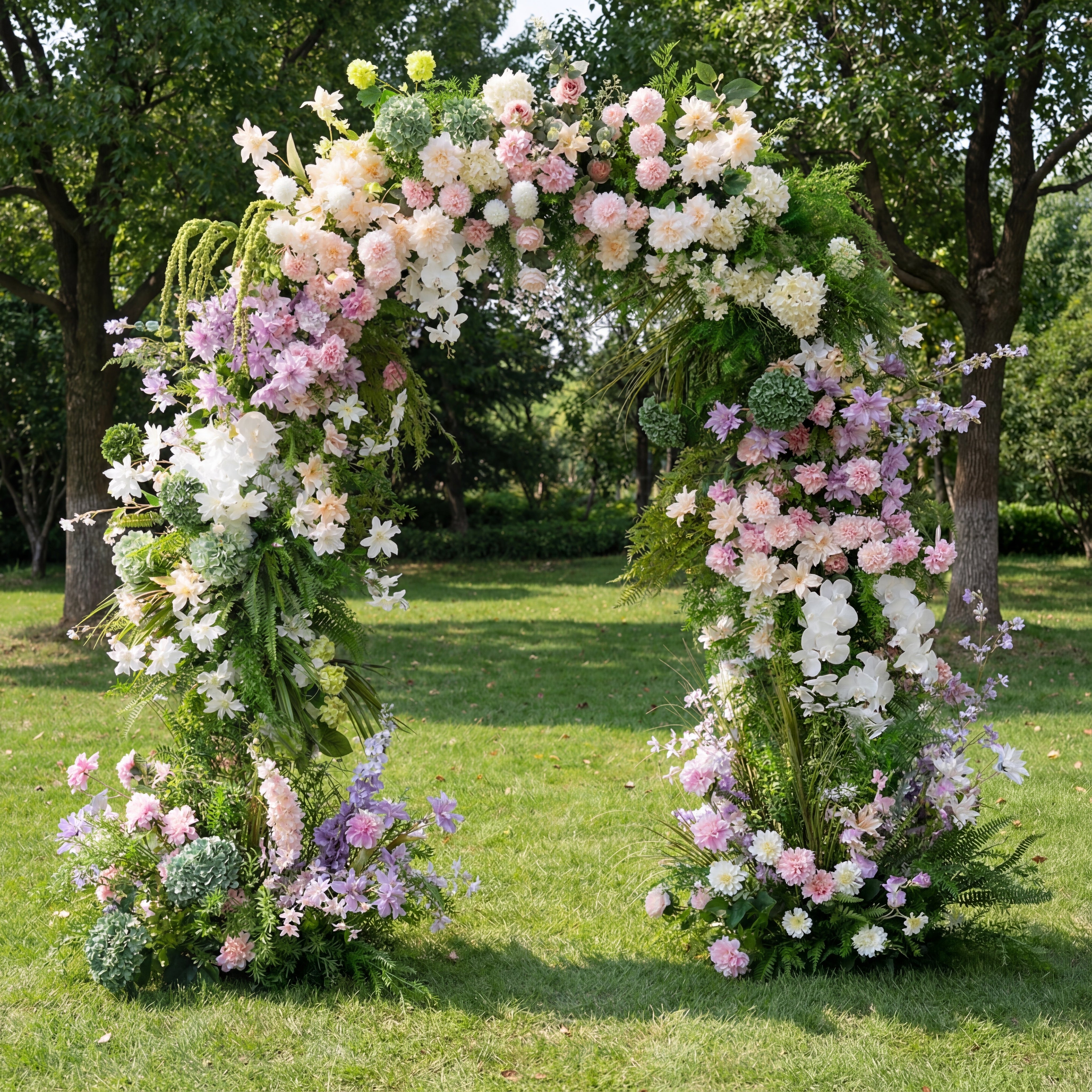 Arco de Flores Romántico Campestre – Decoración Floral Artificial Estilo Jardín Monet para Bodas y Eventos VA-367