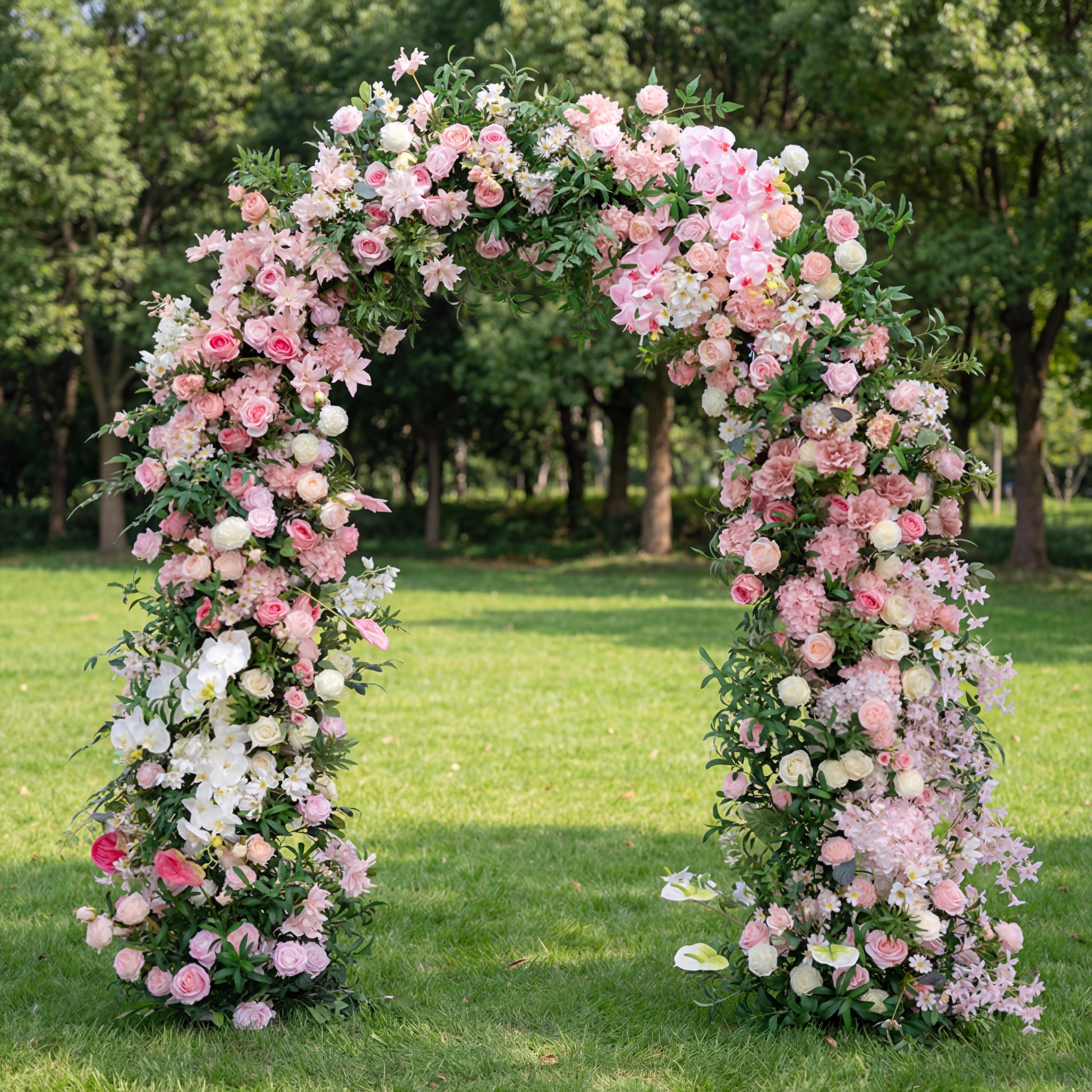 ロマンティックな田舎の花のアーチ – モネガーデンスタイルのフェイクフラワー装飾 結婚式&イベント用 VA-367