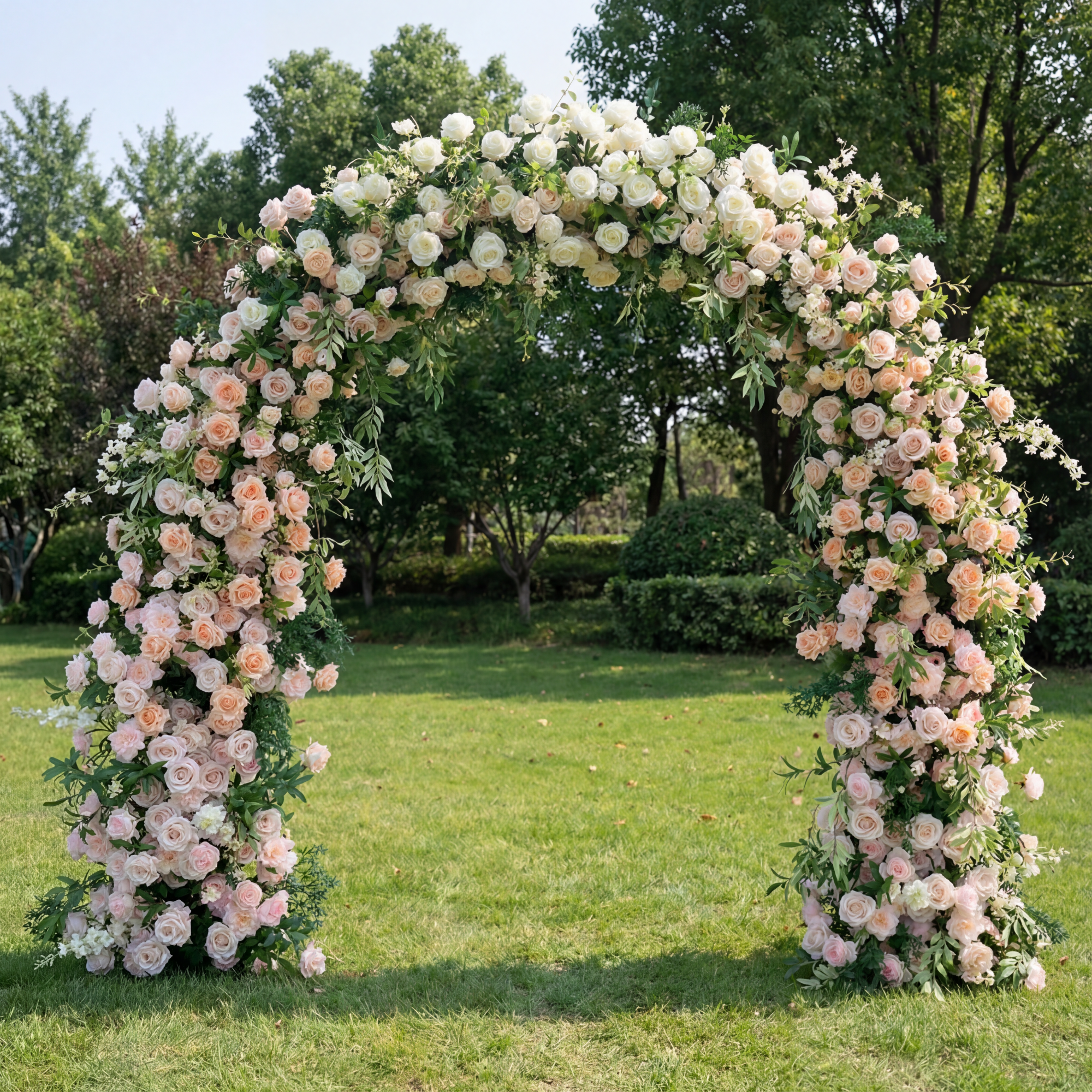 Arco de Flores Artificiales Inspirado en Monet – Fondo Colorido Impresionista para Bodas, Ceremonias o Eventos VA-366