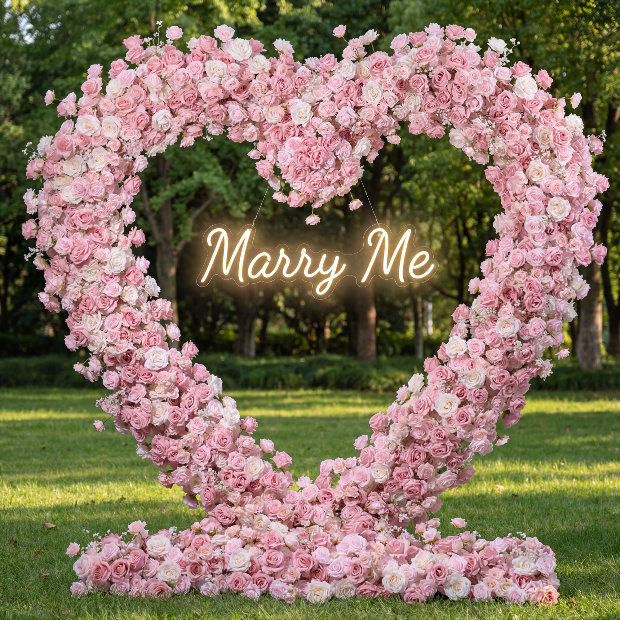 Heart-Shaped Artificial Floral Arch Romantic Wedding Backdrop, Event Decoration, and Ceremony Floral Display HA-402