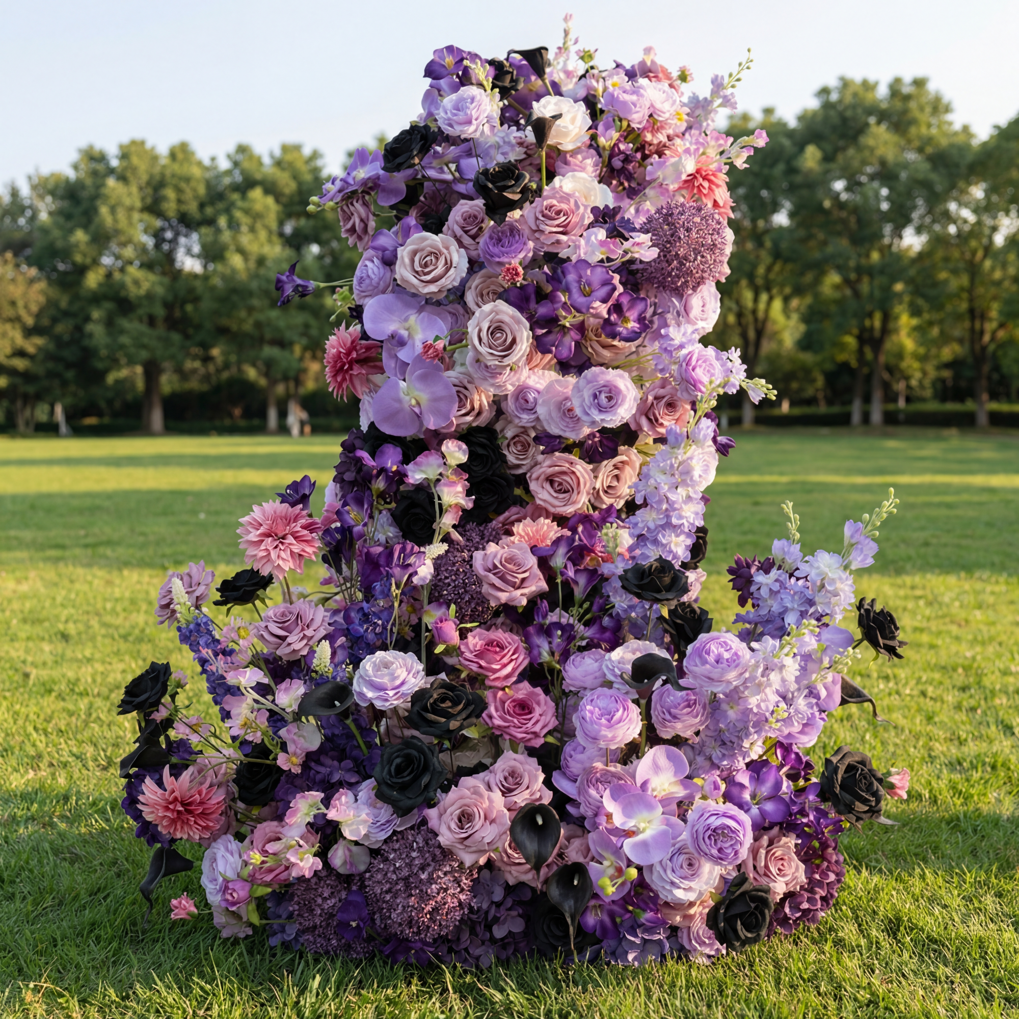 Purple and Lavender Floral Wedding Table Runner, Artificial Flower Arrangement, Reception Decor & Event Display FA-225