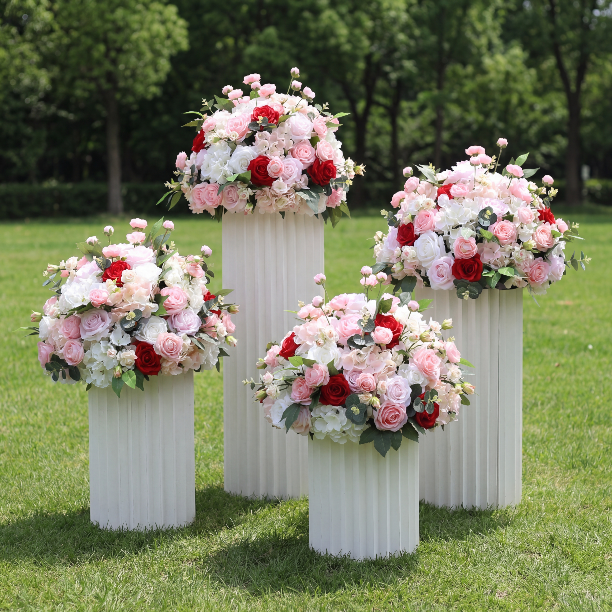 Wedding Floral Decoration Artificial Flower Ball Elegant Faux Flower Arrangement for Wedding Aisle, Ceremony, Banquet, and Event Decor FA-228