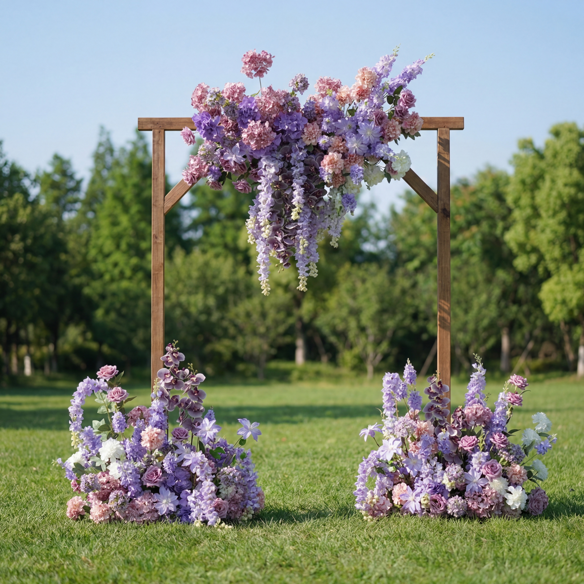 Valar Flower Lavender Wall-Mounted Artificial Flower Arrangement – Wedding Backdrop Floral Panel Set for Ceremony & Event Decor FA-280