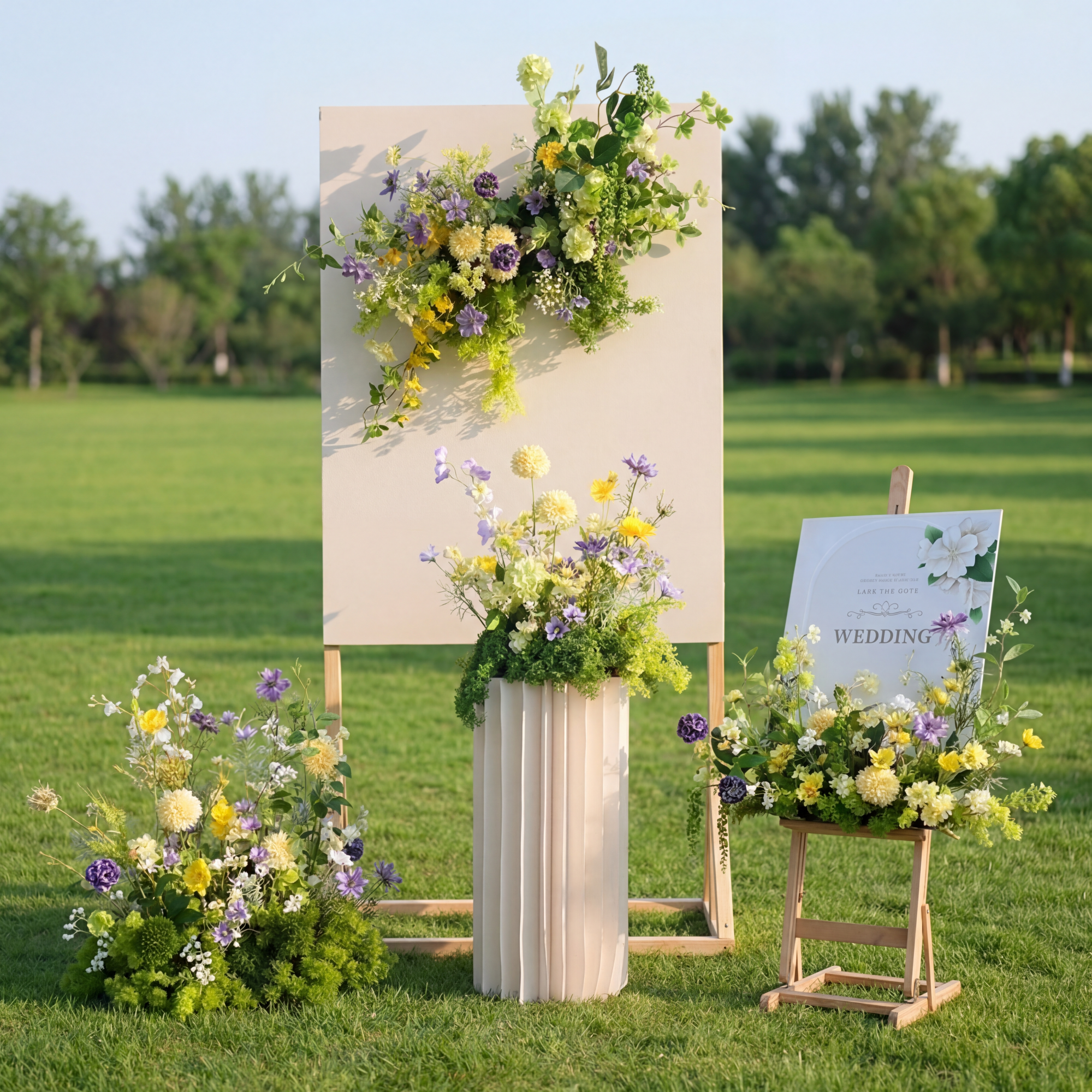 مجموعة زهور صناعية سوداء ووردية – ديكور خلفية حفلة عيد ميلاد حديث مع ترتيب زهور مزيفة FA-255