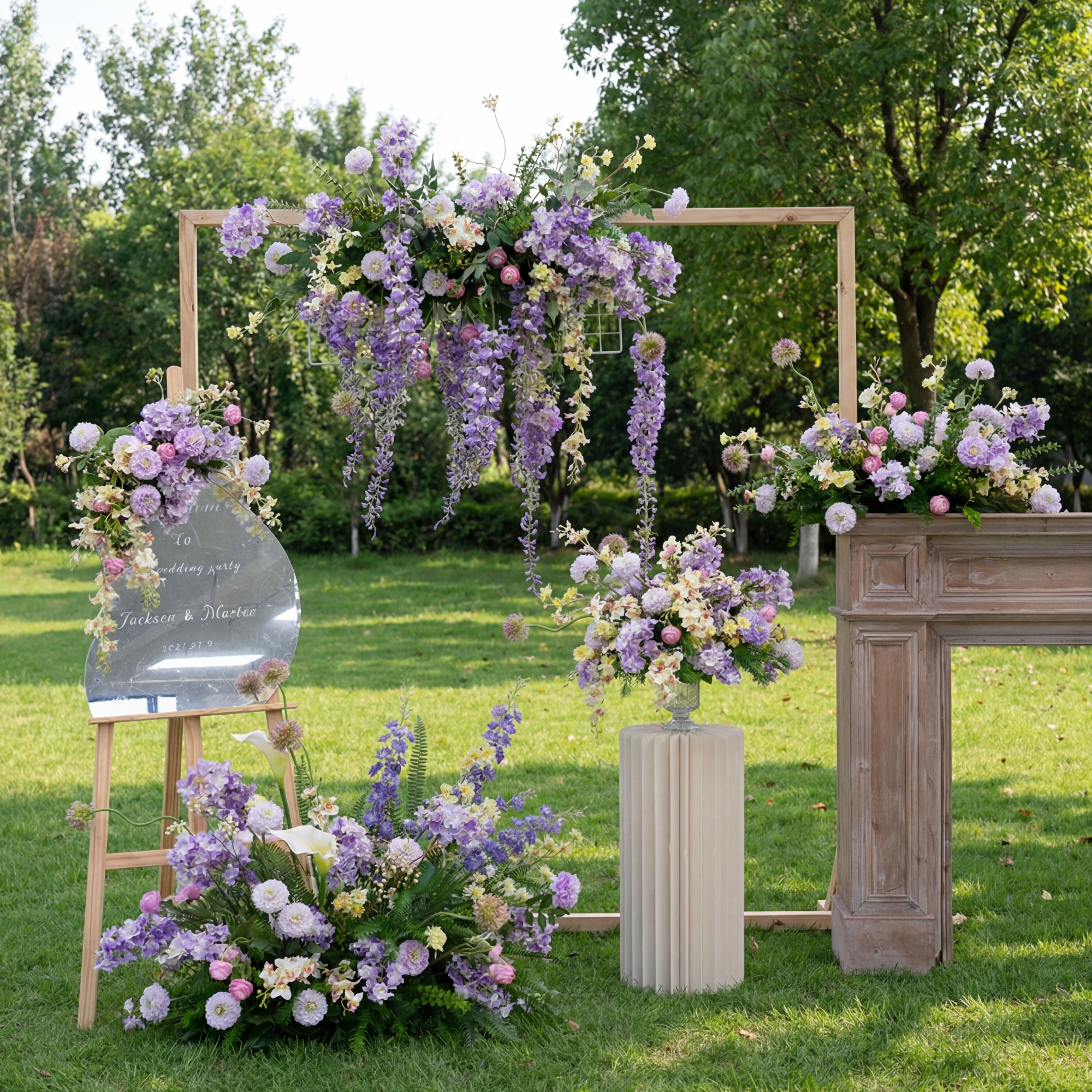 Valar Flower Whimsical Wisteria-Inspired Artificial Floral Set for Wall & Table Decor FA-292